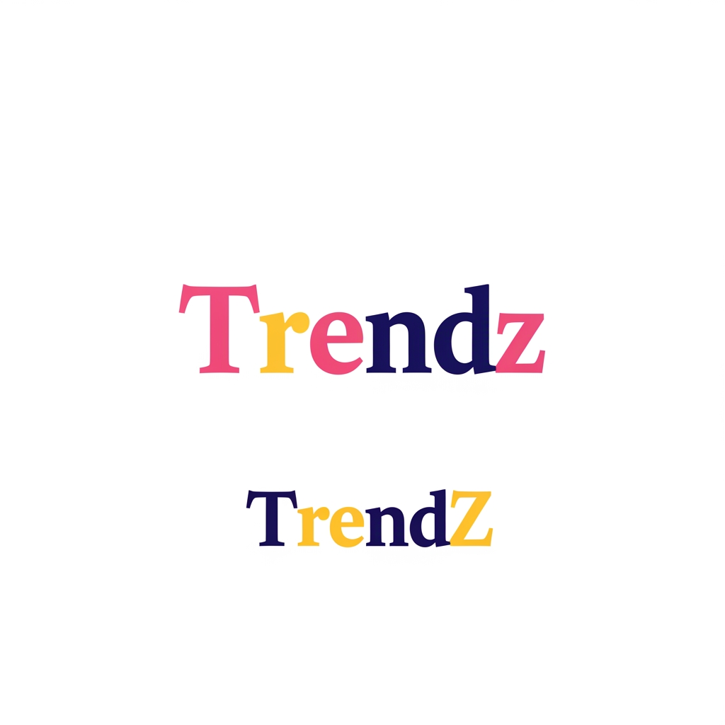 AI Design for a logo name for a clothing brand namend trendz(this is just for making a wordpress woocommerce project) make colors pink, ,navy and butteryellow make one the t(cappital) and the z (capital),one only the t cappital and one only the z capital