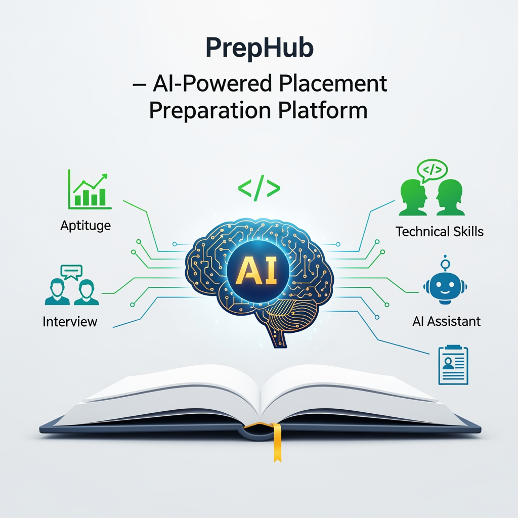 AI Design for # PrepHub – AI-Powered Placement Preparation Platform

## Overview

**PrepHub** is a free AI-powered placement preparation platform designed to help students prepare for campus placements and job recruitment processes based on the specific requirements of individual companies. The platform provides company-focused learning resources, aptitude practice, technical preparation, interview guidance, dress code recommendations, and AI-powered assistance to help students succeed in recruitment drives.

Unlike traditional placement preparation platforms that offer generic content, PrepHub delivers a personalized and company-specific preparation experience. Students can select a company and access all relevant preparation materials, including aptitude questions, technical concepts, interview experiences, mock tests, and hiring guidelines.

The platform aims to bridge the gap between academic learning and industry recruitment expectations by offering structured preparation pathways aligned with the latest hiring patterns of leading companies.

---

# Vision

To become the most trusted and accessible placement preparation platform that empowers students to secure employment opportunities through targeted learning, AI-driven guidance, and company-specific preparation resources.

---

# Mission

* Provide free and accessible placement preparation for all students.
* Deliver company-specific learning content.
* Use AI to offer personalized mentoring and interview practice.
* Help students improve confidence and employability.
* Simplify placement preparation through a single unified platform.

---

# Problem Statement

Students often face several challenges during placement season:

* Lack of company-specific preparation resources.
* Difficulty identifying important topics for different recruiters.
* Limited access to mock interviews and personalized feedback.
* Scattered learning materials across multiple websites.
* Insufficient knowledge of interview etiquette and professional conduct.
* Lack of awareness regarding company recruitment patterns.

PrepHub addresses these challenges by centralizing all placement-related resources into one intelligent platform.

---

# Target Audience

* Engineering Students
* Degree Students
* Final-Year Students
* Fresh Graduates
* Placement Cell Coordinators
* Job Seekers Preparing for Entry-Level Roles

---

# Initial Companies Covered

### Tata Consultancy Services (TCS)

* Aptitude Preparation
* Coding Practice
* Technical Questions
* HR Interview Questions

### Infosys

* Verbal Ability
* Logical Reasoning
* Technical Assessment
* HR Preparation

### HCLTech

* Aptitude Training
* Technical Preparation
* Interview Guidance

### EY (Ernst & Young)

* Aptitude Practice
* Coding Assessment
* Technical and Behavioral Interviews

### Cognizant

* Communication Assessment
* Aptitude Tests
* Technical Interview Preparation

---

# Key Features

## 1. Company-Specific Preparation

Each company has a dedicated preparation dashboard containing:

* Recruitment Process
* Eligibility Criteria
* Assessment Pattern
* Frequently Asked Questions
* Previous Year Questions
* Interview Experiences
* Important Preparation Topics

Students receive focused preparation based on the selected company.

---

## 2. Aptitude Learning Module

The aptitude section covers:

### Quantitative Aptitude

* Number Systems
* Percentages
* Profit and Loss
* Time and Work
* Probability
* Permutations and Combinations

### Logical Reasoning

* Seating Arrangements
* Blood Relations
* Coding-Decoding
* Puzzles
* Syllogisms

### Verbal Ability

* Reading Comprehension
* Grammar
* Vocabulary
* Sentence Correction

Features:

* Topic-wise Practice
* Timed Assessments
* Difficulty Levels
* Performance Tracking

---

## 3. Technical Preparation Module

Students can prepare technical subjects commonly asked during placements.

Topics include:

* C Programming
* C++
* Java
* Python
* Data Structures
* Algorithms
* DBMS
* Operating Systems
* Computer Networks
* SQL
* Object-Oriented Programming

Features:

* Notes
* Practice Questions
* Coding Challenges
* Concept Explanations
* Company-Specific Technical Questions

---

## 4. Interview Preparation Module

### Technical Interview Preparation

Includes:

* Core Subject Questions
* Coding Questions
* Problem-Solving Scenarios

### HR Interview Preparation

Includes:

* Tell Me About Yourself
* Strengths and Weaknesses
* Career Goals
* Teamwork Experiences
* Leadership Questions

### Behavioral Interview Preparation

Includes:

* Situational Questions
* Conflict Resolution
* Communication Assessment

---

## 5. AI Placement Assistant

PrepHub includes an intelligent AI chatbot that acts as a personal placement mentor.

### Features

#### Mentor Mode

Explains concepts and answers doubts.

Example:
"Explain normalization in DBMS."

#### Mock Interview Mode

Conducts realistic technical and HR interviews.

Example:
"Start an Infosys HR interview."

#### Aptitude Trainer

Generates company-specific aptitude questions.

Example:
"Give me 20 TCS aptitude questions."

#### Resume Reviewer

Analyzes resumes and suggests improvements.

#### Study Planner

Creates personalized preparation schedules.

Example:
"Create a 15-day Cognizant preparation plan."

---

## 6. Mock Test Platform

Students can attempt:

* Aptitude Tests
* Technical Tests
* Company-Specific Assessments
* Coding Challenges

Features:

* Time Limits
* Automatic Evaluation
* Score Reports
* Improvement Suggestions

---

## 7. Resume Builder

PrepHub provides an ATS-friendly resume builder.

Features:

* Professional Templates
* Resume Scoring
* Skill Suggestions
* PDF Export
* Resume Review Using AI

---

## 8. Interview Experience Repository

Students can access real interview experiences shared by candidates.

Includes:

* Assessment Experiences
* Technical Interview Experiences
* HR Interview Experiences
* Preparation Tips

This helps students understand actual recruitment expectations.

---

## 9. Placement Tracker

Students can monitor their placement progress.

Stages include:

* Applied
* Assessment Scheduled
* Assessment Cleared
* Technical Interview
* HR Interview
* Offer Received

---

## 10. Daily Challenge System

Every day students receive:

* One Aptitude Question
* One Coding Problem
* One Interview Question

This encourages continuous learning and practice.

---

# Professional Dress Code Guide

PrepHub provides professional appearance guidelines for interviews.

### Male Candidates

Recommended:

* Formal Shirt
* Formal Trousers
* Formal Shoes
* Belt
* Professional Grooming

Avoid:

* Jeans
* T-Shirts
* Sports Shoes
* Casual Accessories

### Female Candidates

Recommended:

* Formal Top or Shirt
* Formal Trousers or Professional Attire
* Closed Footwear
* Professional Appearance

Avoid:

* Casual Wear
* Slippers
* Excessive Accessories

---

# Interview Rules and Best Practices

### Before Interview

* Verify Documents
* Test Camera and Microphone
* Ensure Stable Internet Connection
* Join Early

### During Interview

* Maintain Professionalism
* Speak Clearly
* Listen Carefully
* Answer Confidently

### After Interview

* Thank the Interviewer
* Ask Relevant Questions
* Follow Professional Etiquette

---

# Benefits of PrepHub

* Free Access for Students
* Company-Specific Preparation
* AI-Powered Learning Assistance
* Personalized Interview Practice
* Structured Learning Paths
* Updated Recruitment Information
* Improved Placement Readiness

---

# Future Enhancements

* More Companies
* AI Video Interview Simulator
* Coding Contest Platform
* Placement Analytics Dashboard
* Placement Cell Integration
* Peer Discussion Forums
* Job Notifications
* Industry Skill Certifications

---

# Conclusion

PrepHub is an intelligent placement preparation platform that combines aptitude training, technical learning, interview preparation, AI assistance, resume building, and company-specific guidance into a single ecosystem. By delivering precise and updated preparation resources tailored to individual companies, PrepHub helps students prepare smarter, build confidence, and maximize their chances of securing job offers during campus placements and recruitment drives.