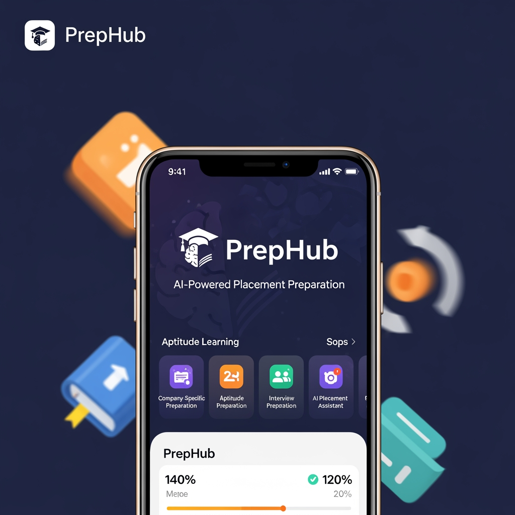 AI Design for # PrepHub – AI-Powered Placement Preparation Platform

## Overview

**PrepHub** is a free AI-powered placement preparation platform designed to help students prepare for campus placements and job recruitment processes based on the specific requirements of individual companies. The platform provides company-focused learning resources, aptitude practice, technical preparation, interview guidance, dress code recommendations, and AI-powered assistance to help students succeed in recruitment drives.

Unlike traditional placement preparation platforms that offer generic content, PrepHub delivers a personalized and company-specific preparation experience. Students can select a company and access all relevant preparation materials, including aptitude questions, technical concepts, interview experiences, mock tests, and hiring guidelines.

The platform aims to bridge the gap between academic learning and industry recruitment expectations by offering structured preparation pathways aligned with the latest hiring patterns of leading companies.

---

# Vision

To become the most trusted and accessible placement preparation platform that empowers students to secure employment opportunities through targeted learning, AI-driven guidance, and company-specific preparation resources.

---

# Mission

* Provide free and accessible placement preparation for all students.
* Deliver company-specific learning content.
* Use AI to offer personalized mentoring and interview practice.
* Help students improve confidence and employability.
* Simplify placement preparation through a single unified platform.

---

# Problem Statement

Students often face several challenges during placement season:

* Lack of company-specific preparation resources.
* Difficulty identifying important topics for different recruiters.
* Limited access to mock interviews and personalized feedback.
* Scattered learning materials across multiple websites.
* Insufficient knowledge of interview etiquette and professional conduct.
* Lack of awareness regarding company recruitment patterns.

PrepHub addresses these challenges by centralizing all placement-related resources into one intelligent platform.

---

# Target Audience

* Engineering Students
* Degree Students
* Final-Year Students
* Fresh Graduates
* Placement Cell Coordinators
* Job Seekers Preparing for Entry-Level Roles

---

# Initial Companies Covered

### Tata Consultancy Services (TCS)

* Aptitude Preparation
* Coding Practice
* Technical Questions
* HR Interview Questions

### Infosys

* Verbal Ability
* Logical Reasoning
* Technical Assessment
* HR Preparation

### HCLTech

* Aptitude Training
* Technical Preparation
* Interview Guidance

### EY (Ernst & Young)

* Aptitude Practice
* Coding Assessment
* Technical and Behavioral Interviews

### Cognizant

* Communication Assessment
* Aptitude Tests
* Technical Interview Preparation

---

# Key Features

## 1. Company-Specific Preparation

Each company has a dedicated preparation dashboard containing:

* Recruitment Process
* Eligibility Criteria
* Assessment Pattern
* Frequently Asked Questions
* Previous Year Questions
* Interview Experiences
* Important Preparation Topics

Students receive focused preparation based on the selected company.

---

## 2. Aptitude Learning Module

The aptitude section covers:

### Quantitative Aptitude

* Number Systems
* Percentages
* Profit and Loss
* Time and Work
* Probability
* Permutations and Combinations

### Logical Reasoning

* Seating Arrangements
* Blood Relations
* Coding-Decoding
* Puzzles
* Syllogisms

### Verbal Ability

* Reading Comprehension
* Grammar
* Vocabulary
* Sentence Correction

Features:

* Topic-wise Practice
* Timed Assessments
* Difficulty Levels
* Performance Tracking

---

## 3. Technical Preparation Module

Students can prepare technical subjects commonly asked during placements.

Topics include:

* C Programming
* C++
* Java
* Python
* Data Structures
* Algorithms
* DBMS
* Operating Systems
* Computer Networks
* SQL
* Object-Oriented Programming

Features:

* Notes
* Practice Questions
* Coding Challenges
* Concept Explanations
* Company-Specific Technical Questions

---

## 4. Interview Preparation Module

### Technical Interview Preparation

Includes:

* Core Subject Questions
* Coding Questions
* Problem-Solving Scenarios

### HR Interview Preparation

Includes:

* Tell Me About Yourself
* Strengths and Weaknesses
* Career Goals
* Teamwork Experiences
* Leadership Questions

### Behavioral Interview Preparation

Includes:

* Situational Questions
* Conflict Resolution
* Communication Assessment

---

## 5. AI Placement Assistant

PrepHub includes an intelligent AI chatbot that acts as a personal placement mentor.

### Features

#### Mentor Mode

Explains concepts and answers doubts.

Example:
"Explain normalization in DBMS."

#### Mock Interview Mode

Conducts realistic technical and HR interviews.

Example:
"Start an Infosys HR interview."

#### Aptitude Trainer

Generates company-specific aptitude questions.

Example:
"Give me 20 TCS aptitude questions."

#### Resume Reviewer

Analyzes resumes and suggests improvements.

#### Study Planner

Creates personalized preparation schedules.

Example:
"Create a 15-day Cognizant preparation plan."

---

## 6. Mock Test Platform

Students can attempt:

* Aptitude Tests
* Technical Tests
* Company-Specific Assessments
* Coding Challenges

Features:

* Time Limits
* Automatic Evaluation
* Score Reports
* Improvement Suggestions

---

## 7. Resume Builder

PrepHub provides an ATS-friendly resume builder.

Features:

* Professional Templates
* Resume Scoring
* Skill Suggestions
* PDF Export
* Resume Review Using AI

---

## 8. Interview Experience Repository

Students can access real interview experiences shared by candidates.

Includes:

* Assessment Experiences
* Technical Interview Experiences
* HR Interview Experiences
* Preparation Tips

This helps students understand actual recruitment expectations.

---

## 9. Placement Tracker

Students can monitor their placement progress.

Stages include:

* Applied
* Assessment Scheduled
* Assessment Cleared
* Technical Interview
* HR Interview
* Offer Received

---

## 10. Daily Challenge System

Every day students receive:

* One Aptitude Question
* One Coding Problem
* One Interview Question

This encourages continuous learning and practice.

---

# Professional Dress Code Guide

PrepHub provides professional appearance guidelines for interviews.

### Male Candidates

Recommended:

* Formal Shirt
* Formal Trousers
* Formal Shoes
* Belt
* Professional Grooming

Avoid:

* Jeans
* T-Shirts
* Sports Shoes
* Casual Accessories

### Female Candidates

Recommended:

* Formal Top or Shirt
* Formal Trousers or Professional Attire
* Closed Footwear
* Professional Appearance

Avoid:

* Casual Wear
* Slippers
* Excessive Accessories

---

# Interview Rules and Best Practices

### Before Interview

* Verify Documents
* Test Camera and Microphone
* Ensure Stable Internet Connection
* Join Early

### During Interview

* Maintain Professionalism
* Speak Clearly
* Listen Carefully
* Answer Confidently

### After Interview

* Thank the Interviewer
* Ask Relevant Questions
* Follow Professional Etiquette

---

# Benefits of PrepHub

* Free Access for Students
* Company-Specific Preparation
* AI-Powered Learning Assistance
* Personalized Interview Practice
* Structured Learning Paths
* Updated Recruitment Information
* Improved Placement Readiness

---

# Future Enhancements

* More Companies
* AI Video Interview Simulator
* Coding Contest Platform
* Placement Analytics Dashboard
* Placement Cell Integration
* Peer Discussion Forums
* Job Notifications
* Industry Skill Certifications

---

# Conclusion

PrepHub is an intelligent placement preparation platform that combines aptitude training, technical learning, interview preparation, AI assistance, resume building, and company-specific guidance into a single ecosystem. By delivering precise and updated preparation resources tailored to individual companies, PrepHub helps students prepare smarter, build confidence, and maximize their chances of securing job offers during campus placements and recruitment drives.