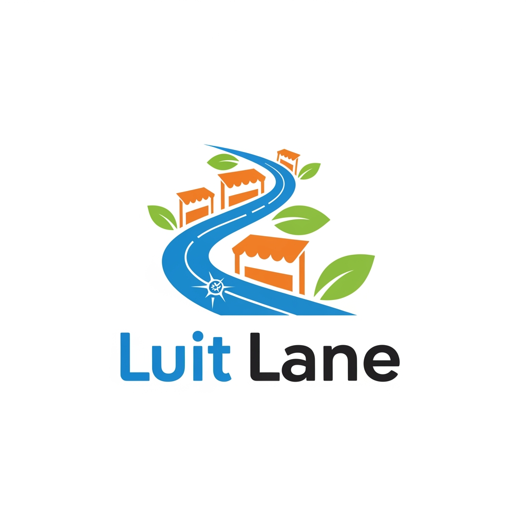 AI Design for Create a modern and memorable logo for "Luit Lane", a vibrant pop-up market and lifestyle event inspired by Assam's culture, creativity, food, fashion, and local entrepreneurship. Design a bold, friendly, and energetic logo featuring a stylized flowing river (Luit/Brahmaputra) combined with elements of streets, market stalls, community, and discovery. Use clean vector graphics, contemporary typography, and a fresh color palette of river blue, warm orange, leafy green, and white. The logo should feel welcoming, youthful, creative, and suitable for event banners, social media, merchandise, signage, and promotional materials. Include both an icon and wordmark, with a versatile design that works in full color and monochrome. Minimalist yet distinctive, professional branding, high-resolution vector style, white background, no mockups, no watermarks.