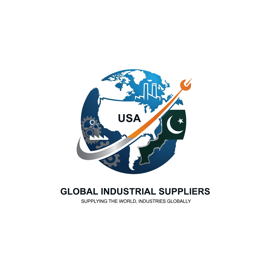 AI Design for I want to create a professinal logo for my business that is suppliers of industrial material in whole world. company based in USA provide the material in paksitan also ability to provide whole world.