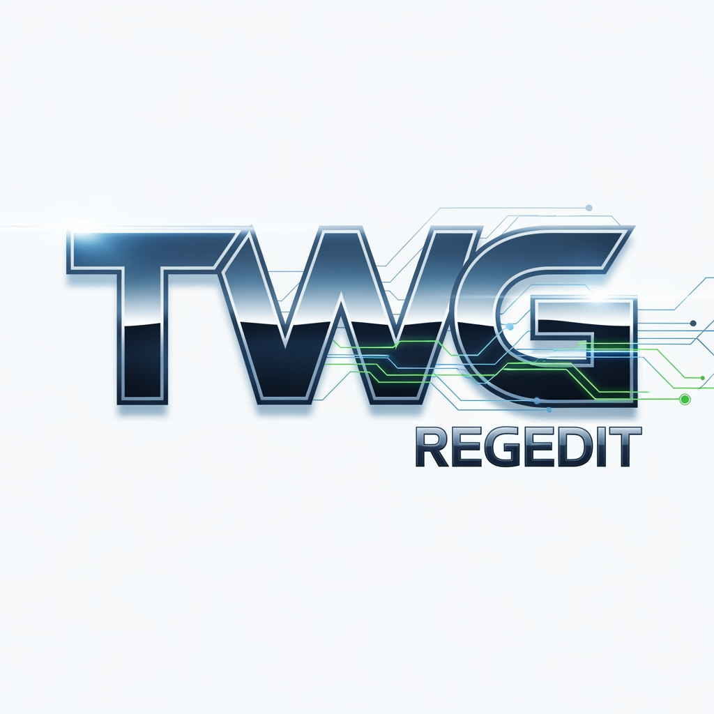 AI Design for CREATE A GOOD LOOKING NEXT LEVEL LOGO WITH TEXT STYLE NAME TWG REGEDIT