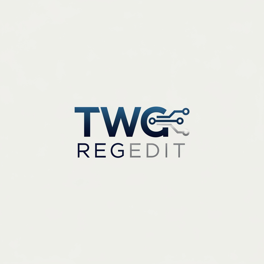 AI Design for CREATE A  PROFESSIONAL LOGO WITH TEXT STYLE NAME TWG REGEDIT