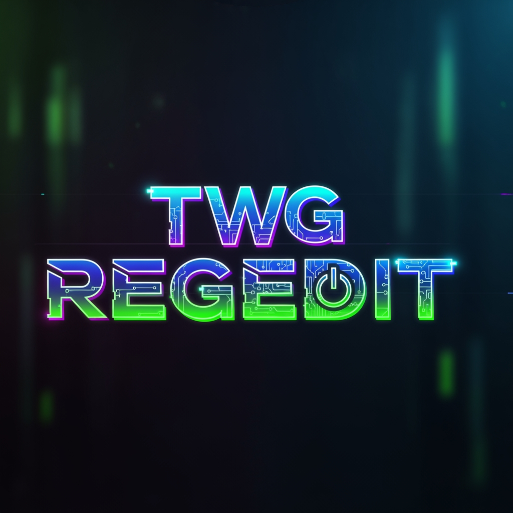 AI Design for CREATE A NEXT LEVEL LOGO WITH TEXT STYLE NAME TWG REGEDIT