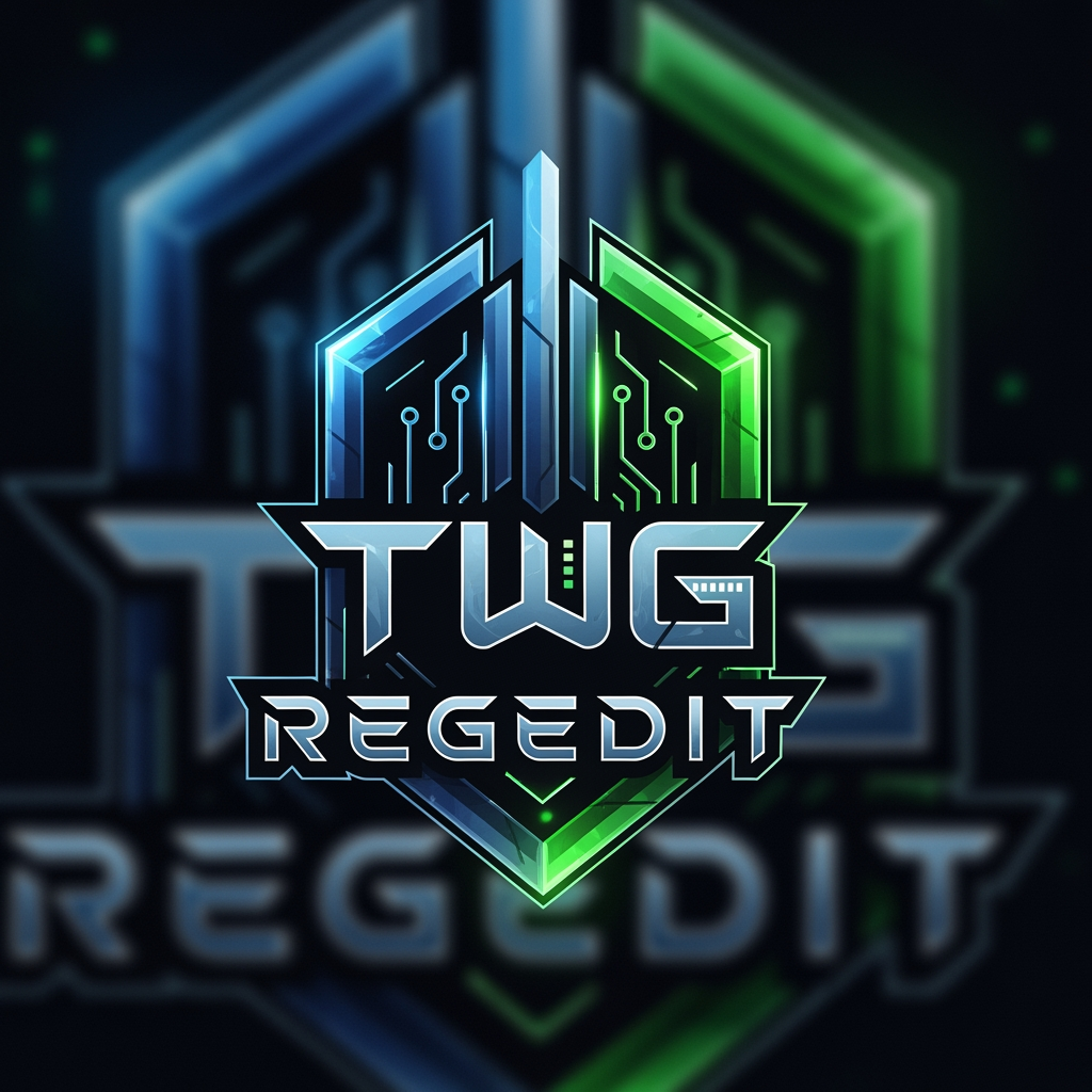 AI Design for CREATE A NEXT LEVEL GAMING LOGO WITH TEXT STYLE NAME TWG REGEDIT