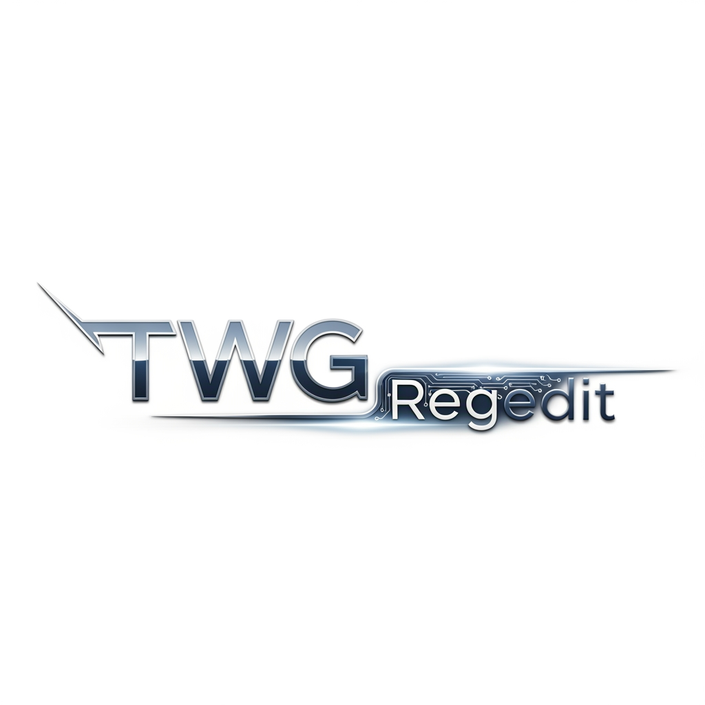 AI Design for CREATE A  PROFESSIONAL GOOD LOOKING NEXT LEVEL LOGO WITH TEXT STYLE NAME TWG REGEDIT