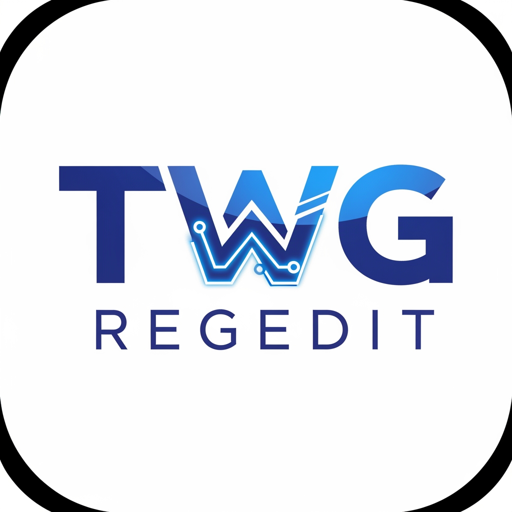 AI Design for CREATE A  PROFESSIONAL DISCORD LOGO WITH TEXT STYLE NAME TWG REGEDIT
