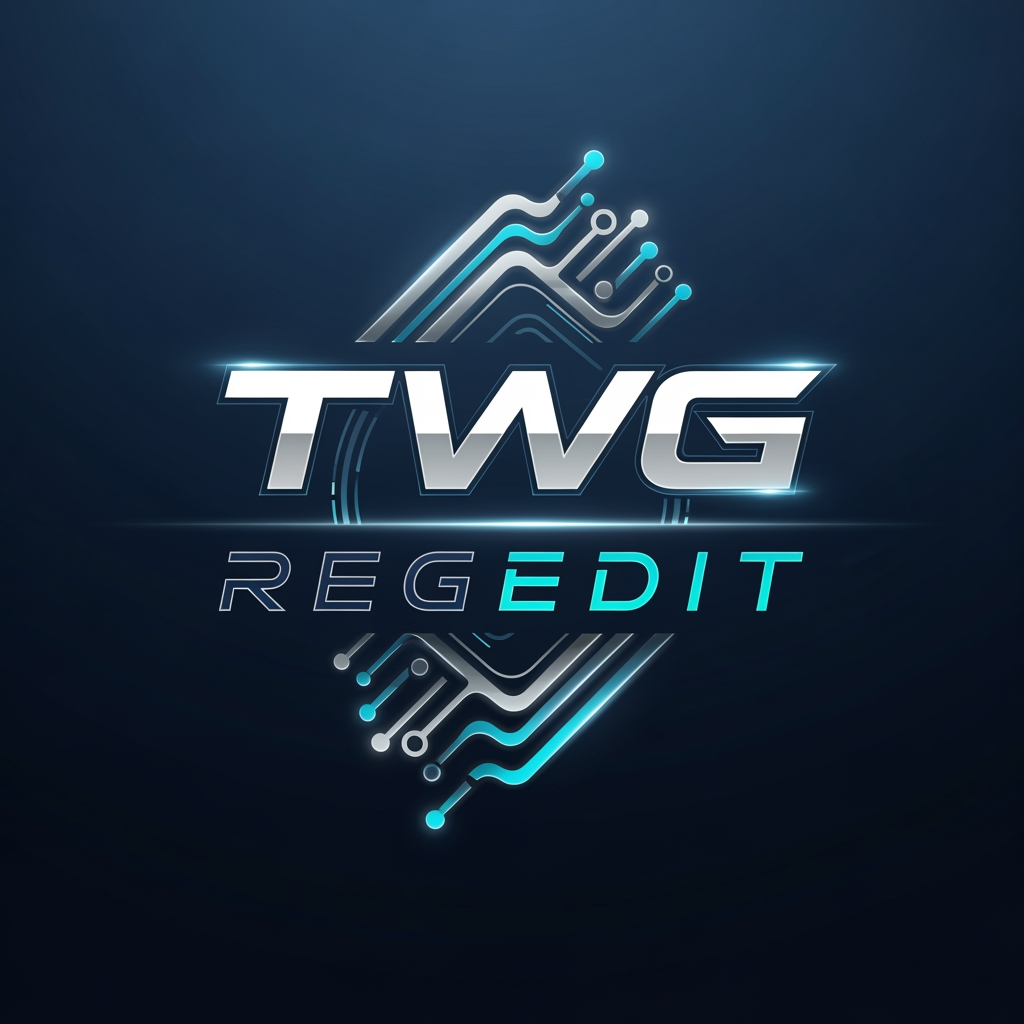 AI Design for CREATE A NEXT LEVEL LOGO WITH TEXT STYLE NAME TWG REGEDIT
