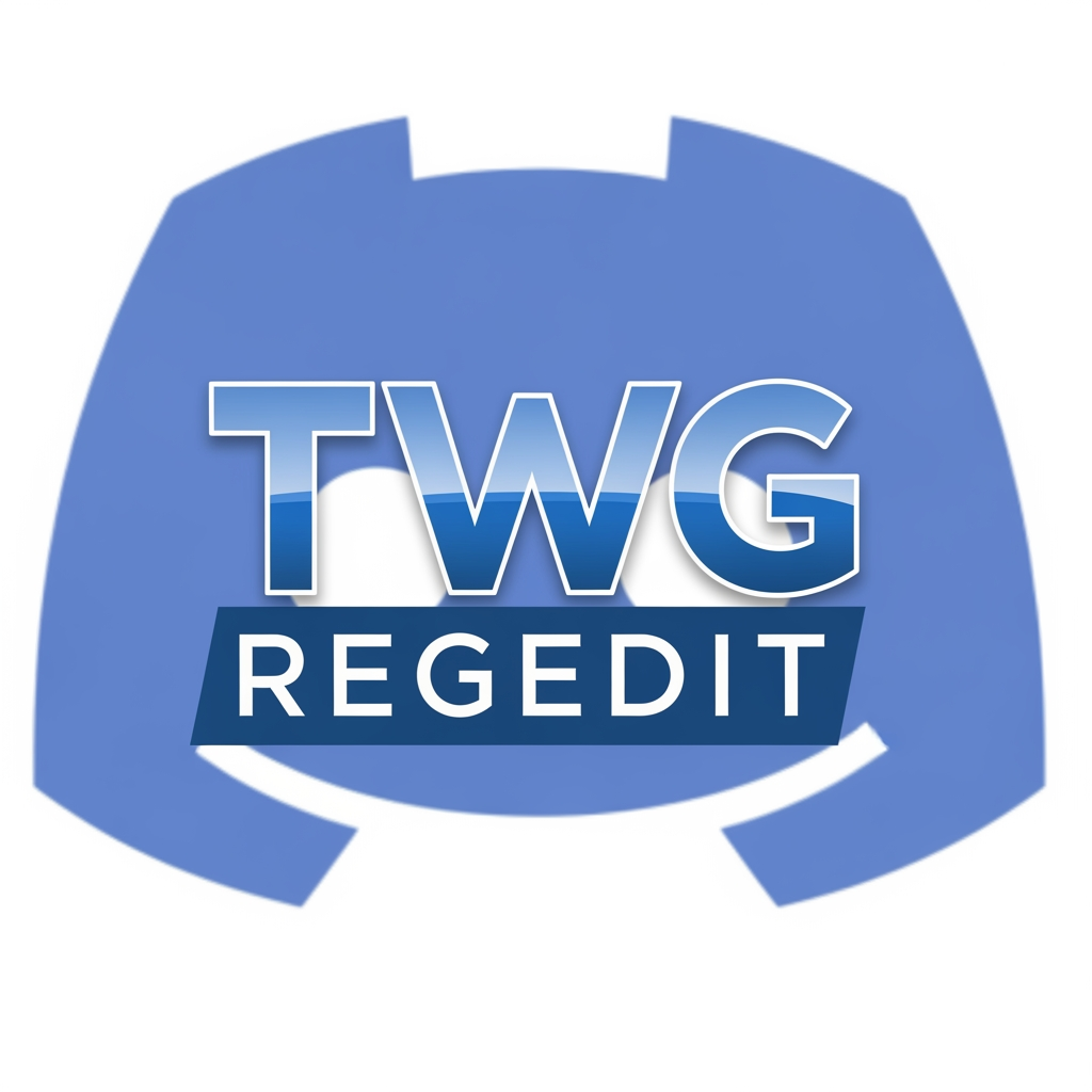 AI Design for CREATE A  PROFESSIONAL DISCORD LOGO WITH TEXT STYLE NAME TWG REGEDIT