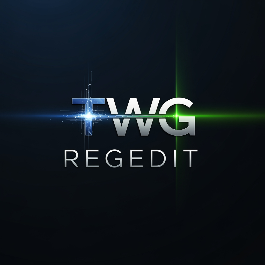 AI Design for CREATE A  PROFESSIONAL GOOD LOOKING NEXT LEVEL LOGO WITH TEXT STYLE NAME TWG REGEDIT