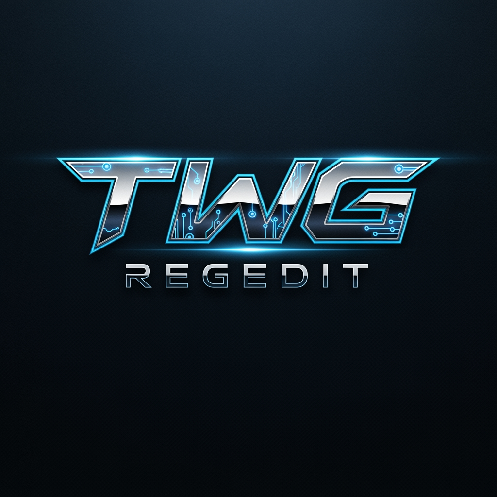 AI Design for CREATE A NEXT LEVEL LOGO WITH TEXT STYLE NAME TWG REGEDIT
