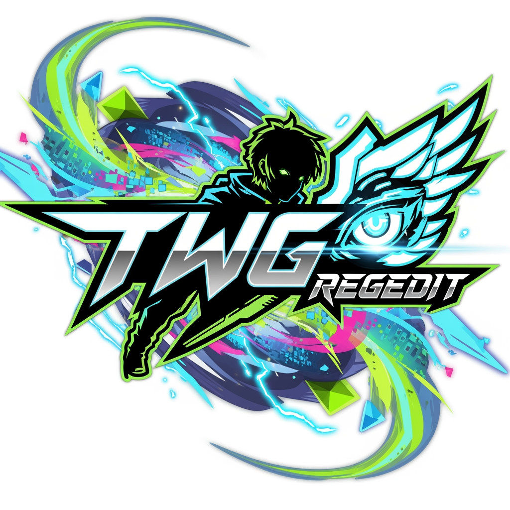 AI Design for CREATE A NEXT LEVEL ANIMETED LOGO WITH TEXT STYLE NAME TWG REGEDIT