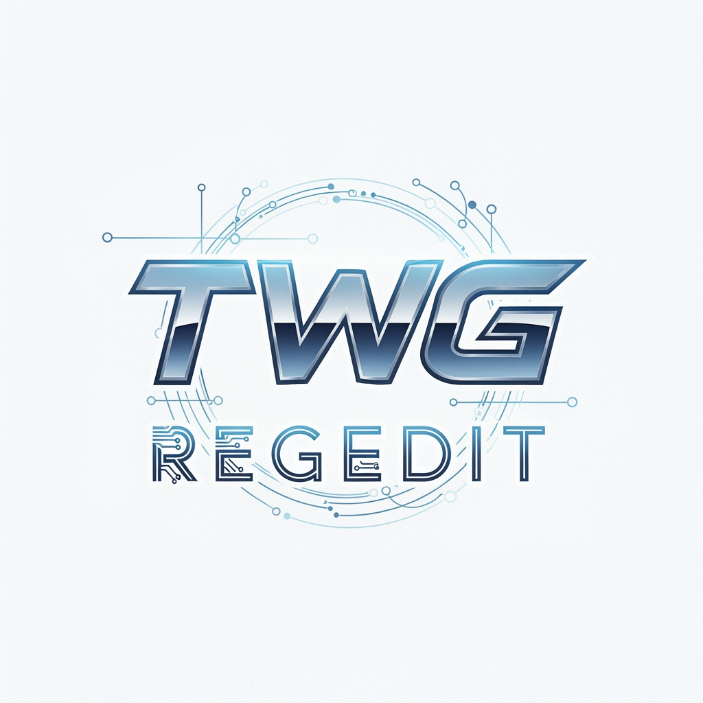 AI Design for CREATE A GOOD LOOKING NEXT LEVEL LOGO WITH TEXT STYLE NAME TWG REGEDIT