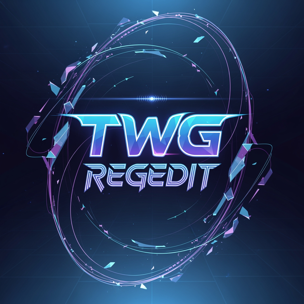 AI Design for CREATE A NEXT LEVEL ANIMETED LOGO WITH TEXT STYLE NAME TWG REGEDIT