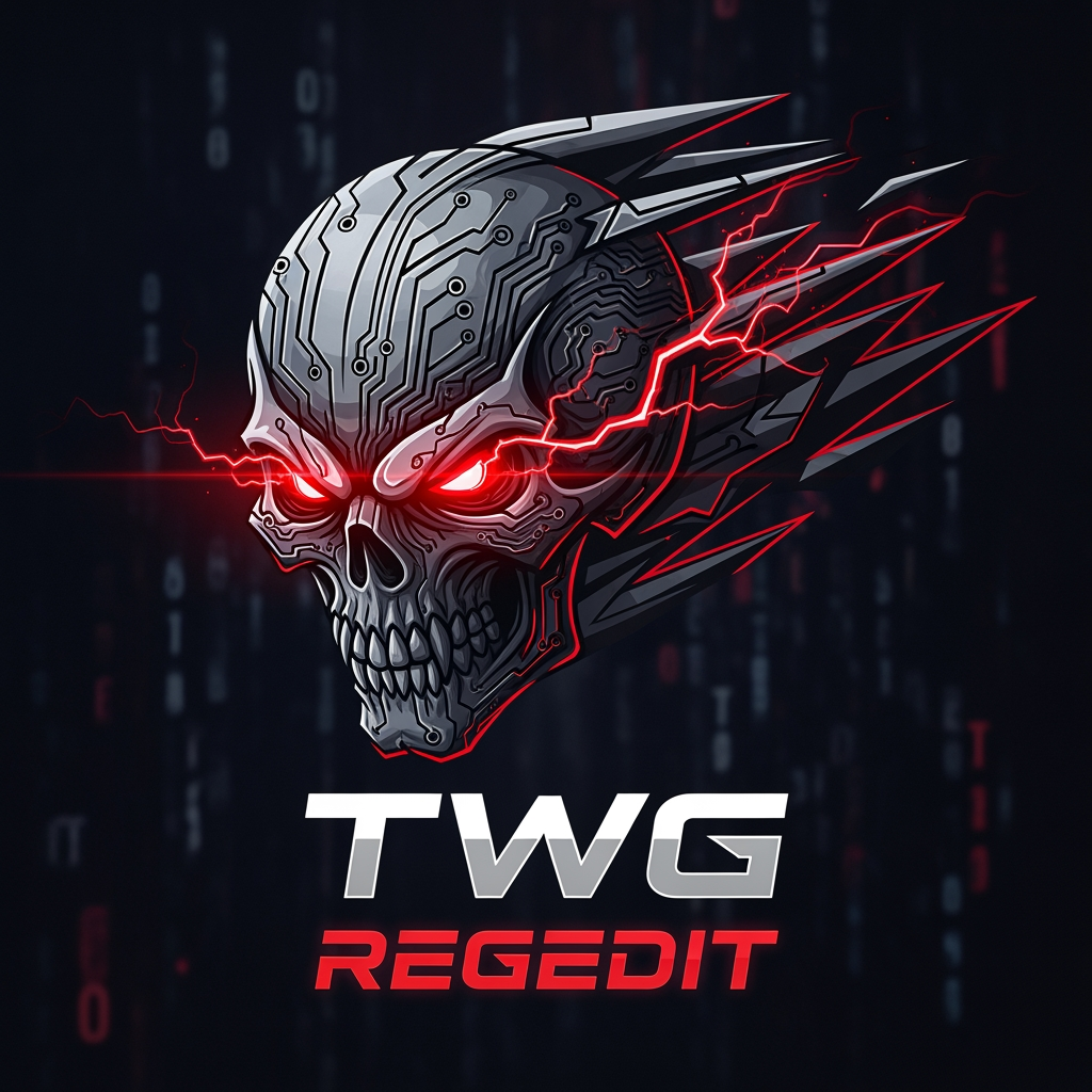 AI Design for CREATE A DANGROUS LOGO ICON NAME TWG REGEDIT