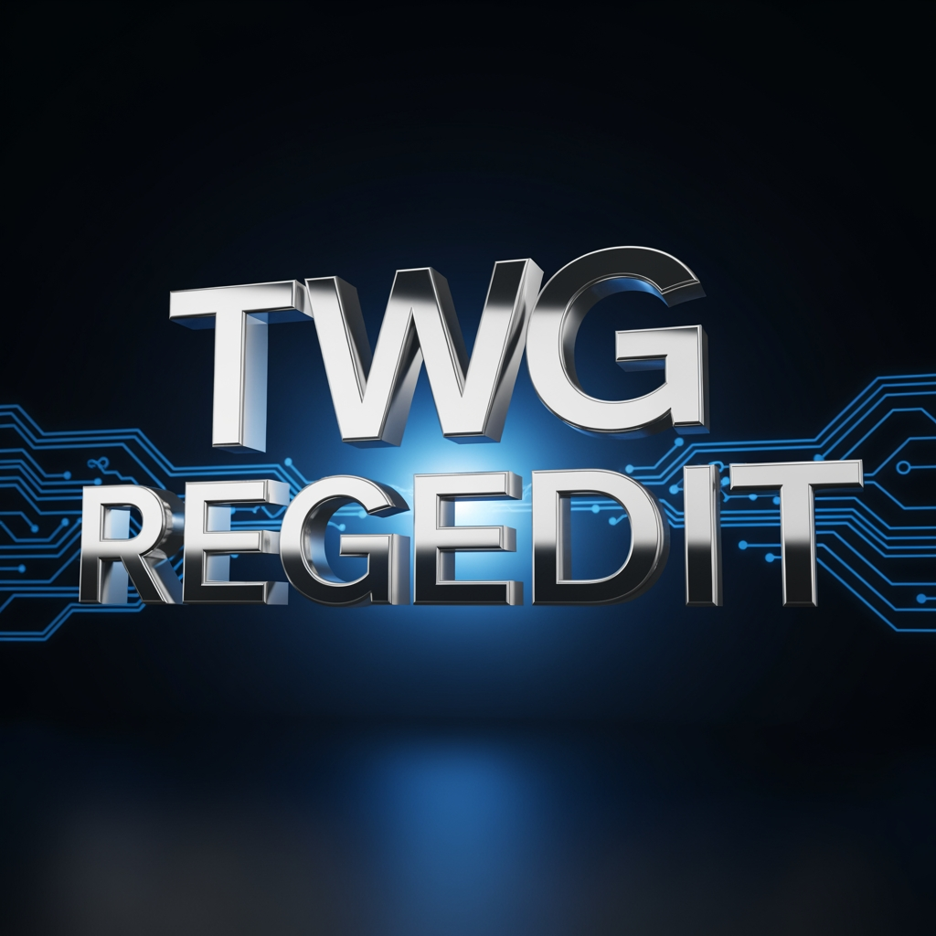 AI Design for CREATE A 3D LOGO NAME TWG REGEDIT