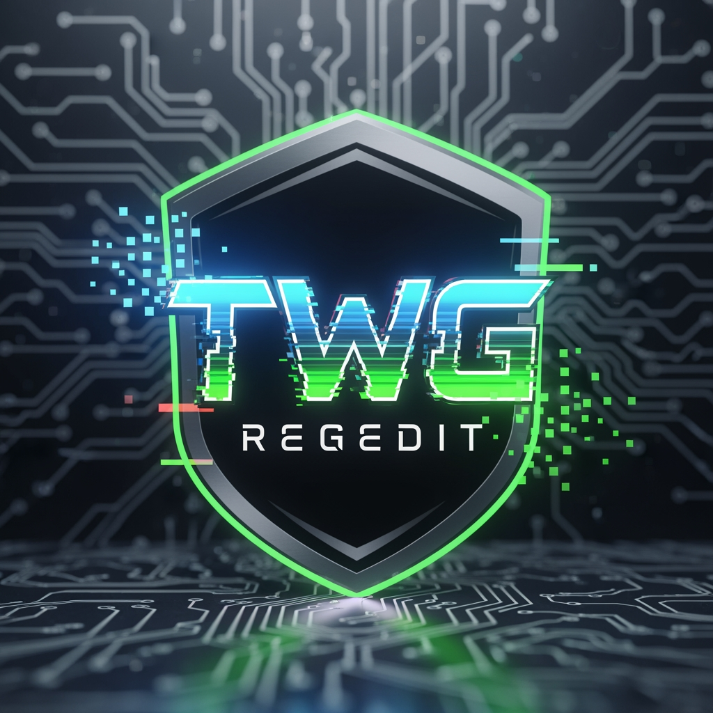 AI Design for CREATE A UNIQUE GAMING LOGO FOR SOCIAL MEDIA NAME TWG REGEDIT