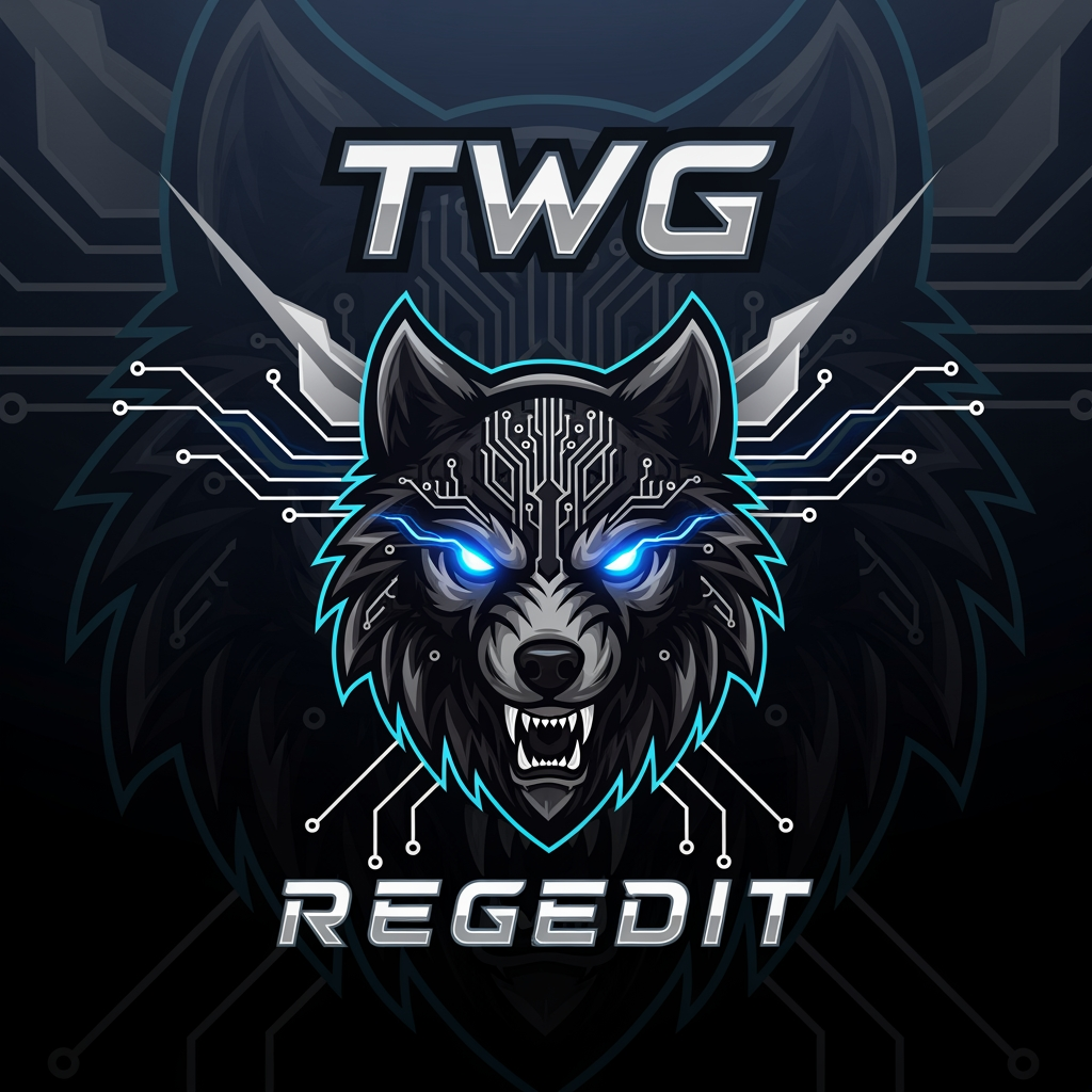 AI Design for CREATE A UNIQUE GAMING LOGO FOR SOCIAL MEDIA NAME TWG REGEDIT
