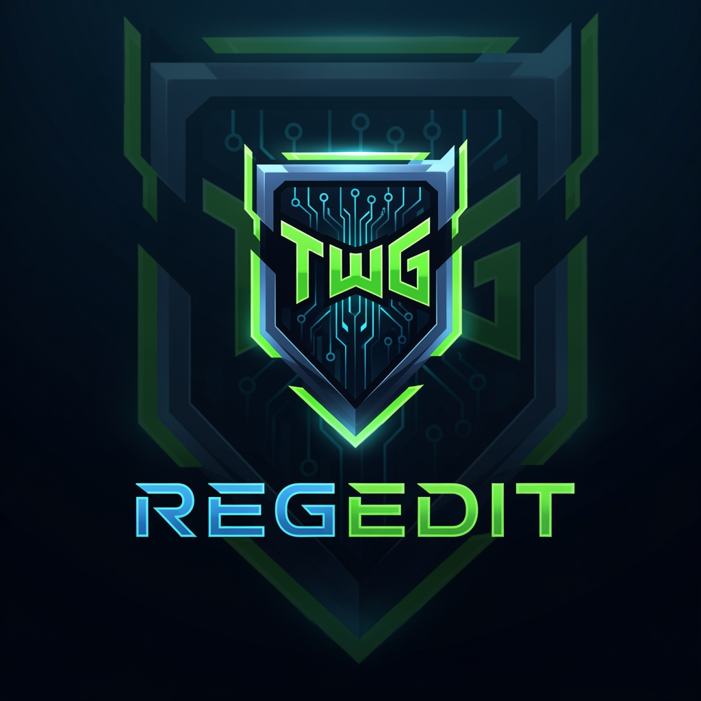 AI Design for CREATE A UNIQUE GAMING LOGO NAME TWG REGEDIT