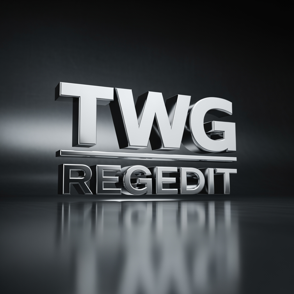 AI Design for CREATE A 3D LOGO NAME TWG REGEDIT