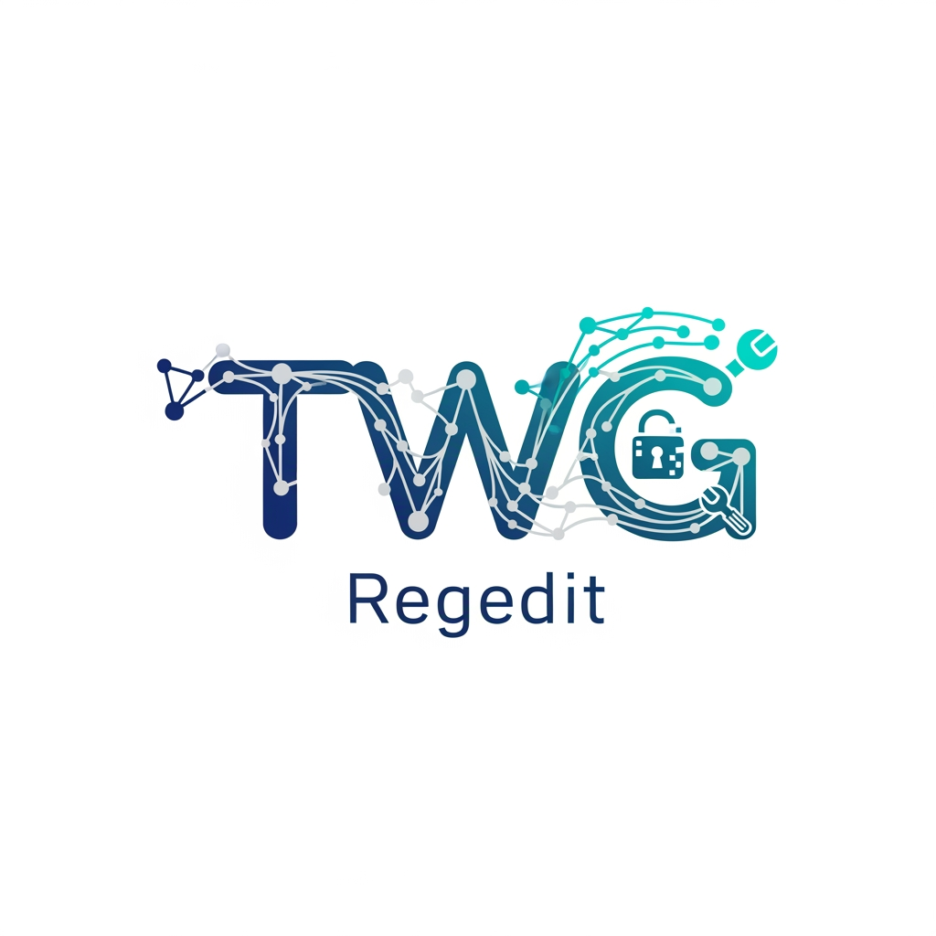 AI Design for CREATE A UNIQUE LOGO FOR SOCIAL MESIA NAME TWG REGEDIT