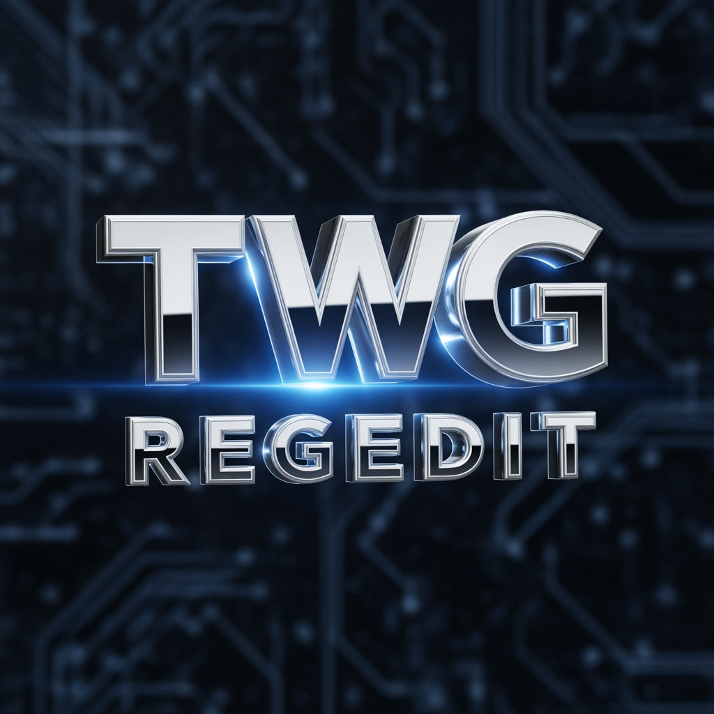 AI Design for CREATE A 3D LOGO NAME TWG REGEDIT