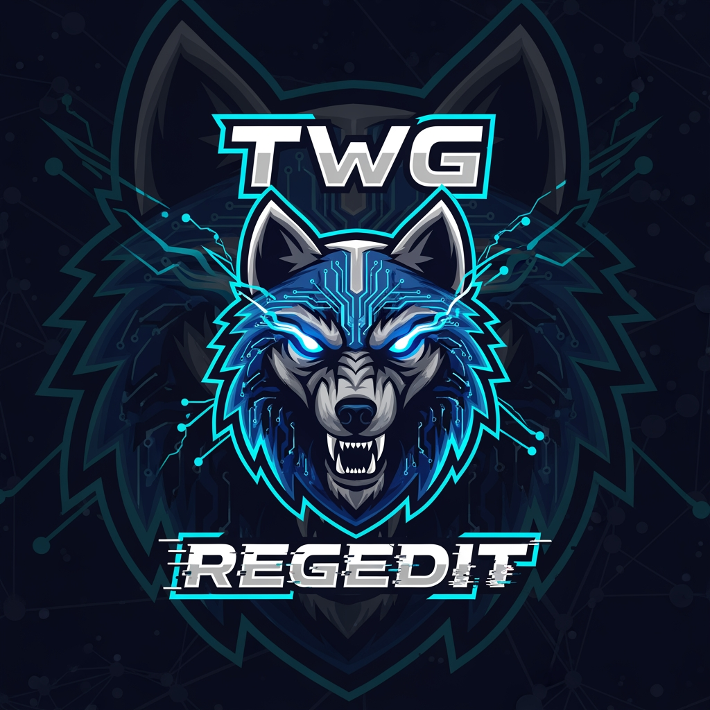 AI Design for CREATE A UNIQUE GAMING LOGO FOR SOCIAL MEDIA NAME TWG REGEDIT