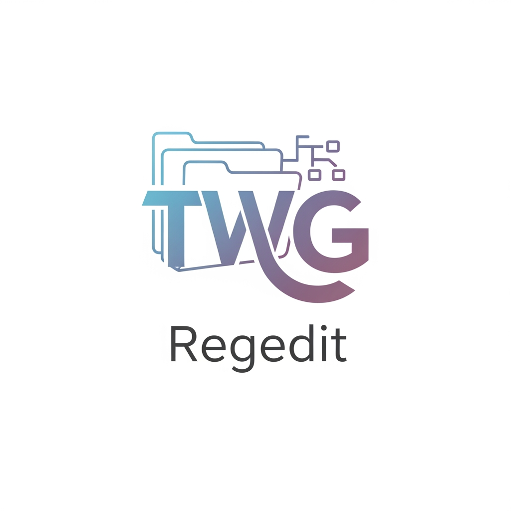 AI Design for CREATE A UNIQUE LOGO FOR SOCIAL MESIA NAME TWG REGEDIT