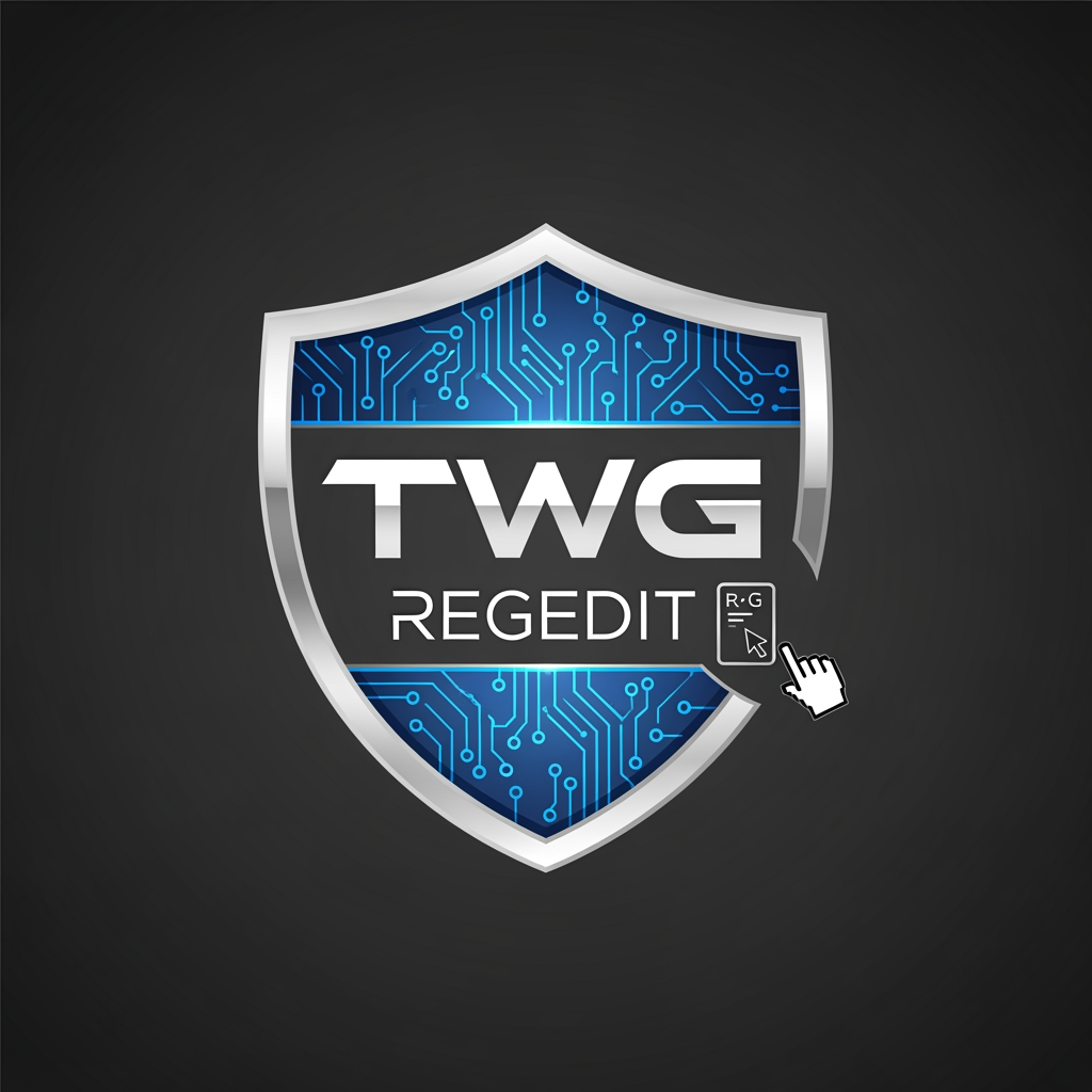 AI Design for CREATE A UNIQUE LOGO FOR SOCIAL MEDIA NAME TWG REGEDIT