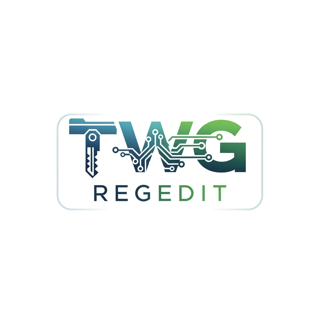 AI Design for CREATE A UNIQUE LOGO FOR SOCIAL MESIA NAME TWG REGEDIT