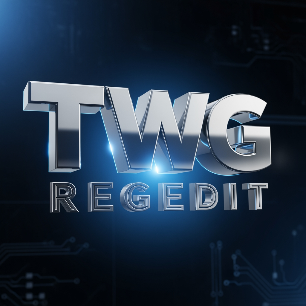 AI Design for CREATE A 3D LOGO NAME TWG REGEDIT