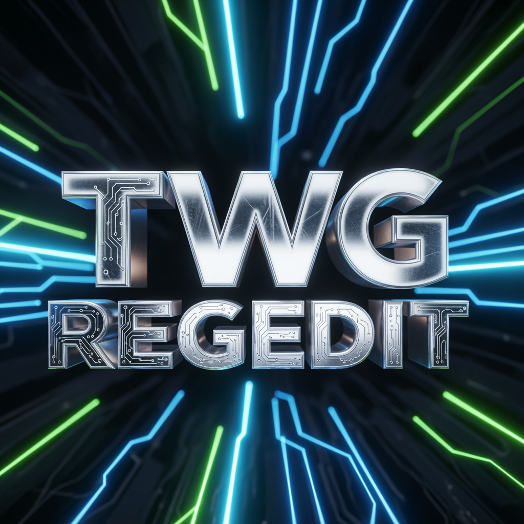 AI Design for CREATE A 3D LOGO NAME TWG REGEDIT