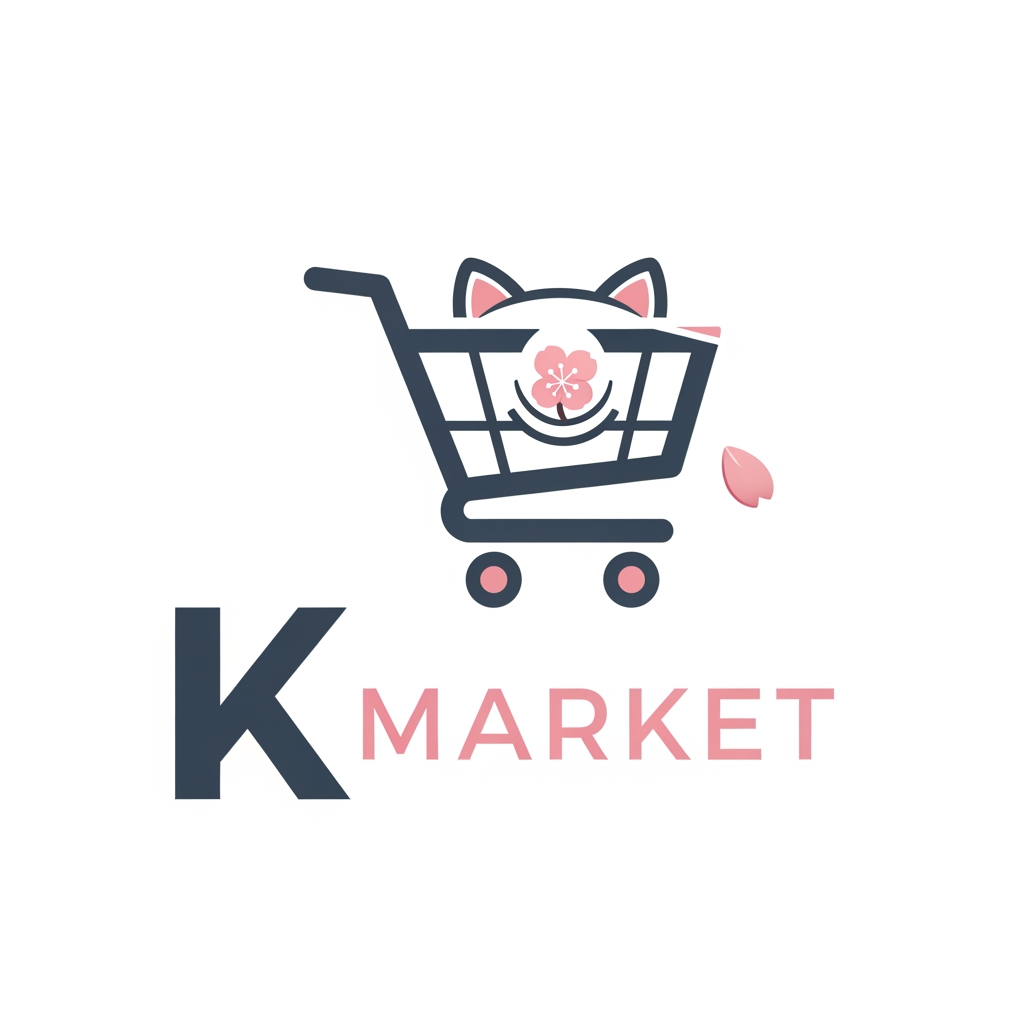 AI Design for create a unique and professional logo for e commerce weebsite. name for k market