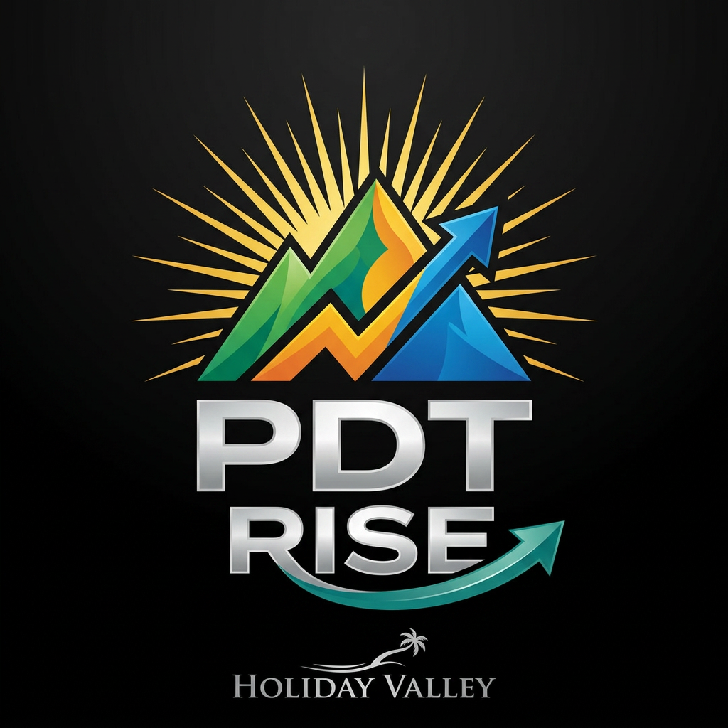 AI Design for Better option - with sun rays  in the logo - I need only the logo not the image , image is only for the reference - For PDT RISE - make background black "PDT RISE" is the logo to be created