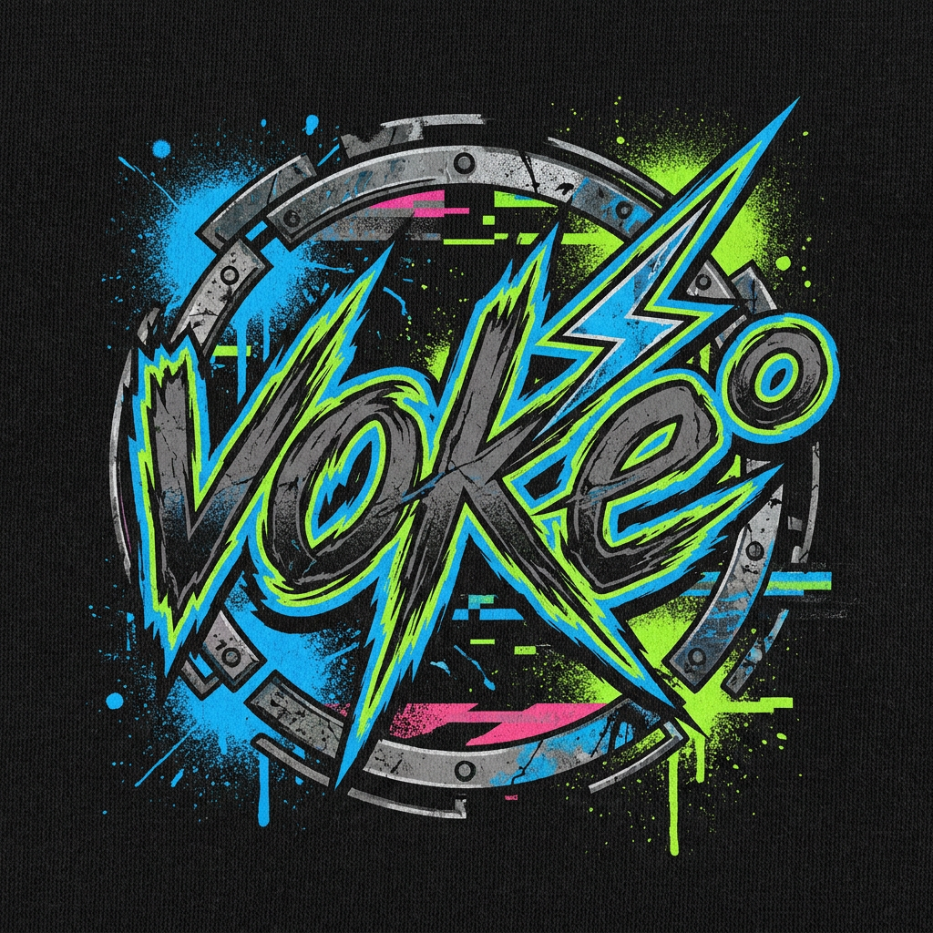 AI Design for create me logo for the name " voke° " act like a senior level graphic designer or logo designer its a clothing brand so add components fonts anything u like but make it insanse
