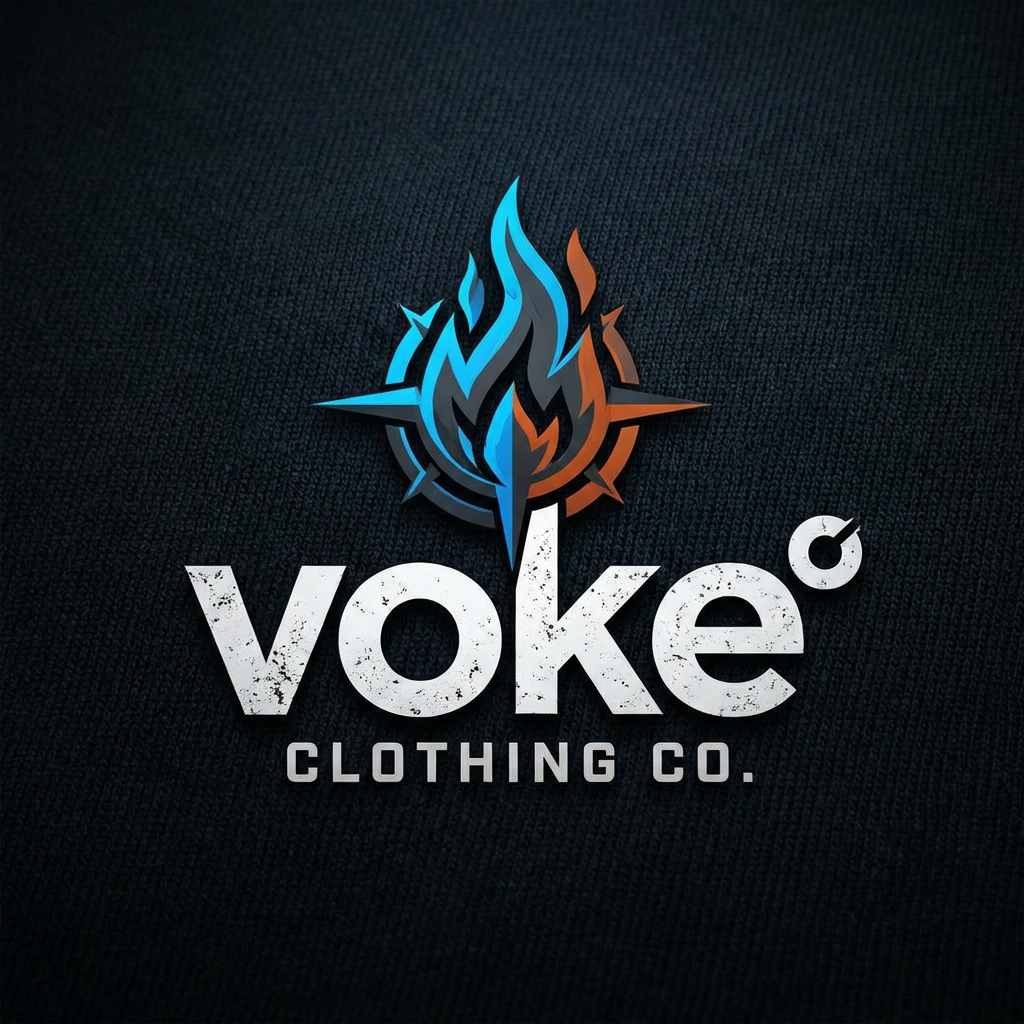 AI Design for create me logo for the name " voke° " act like a senior level graphic designer or logo designer its a clothing brand so add components fonts anything u like but make it insanse