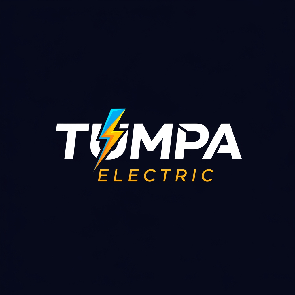 AI Design for an electronics shop logo name TUMPA ELECTRIC