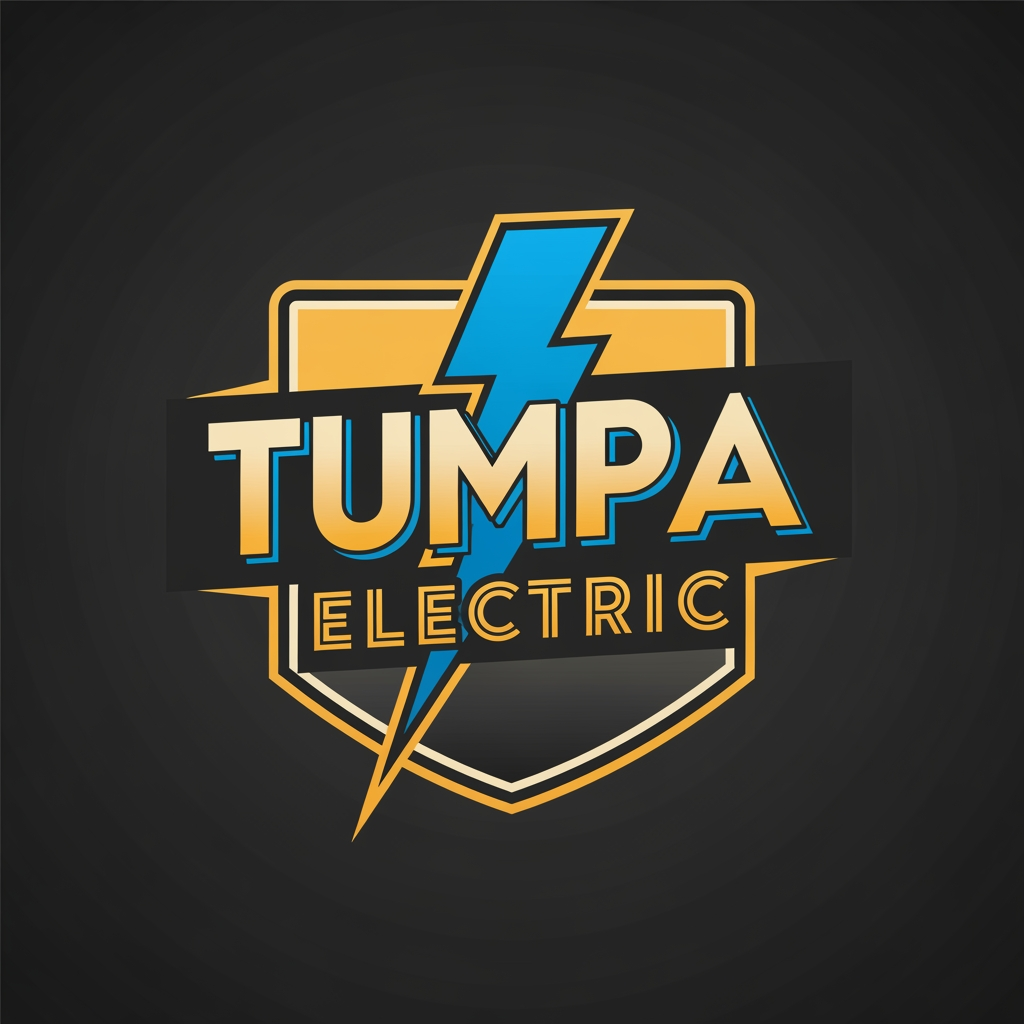 AI Design for an electronics shop logo name TUMPA ELECTRIC