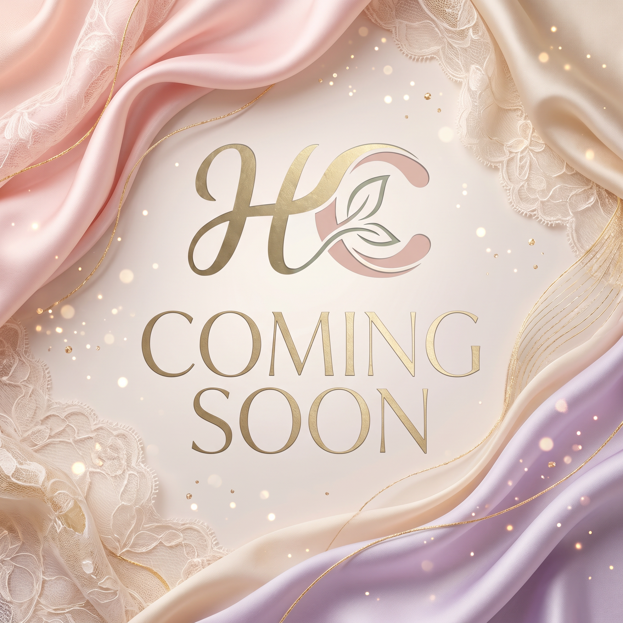 AI Design for Create a luxurious "Coming Soon" social media post for Hirva Creation featuring the official HC logo prominently in the center. Soft pastel pink, cream, beige, and lavender color palette. Elegant floating sparkles, premium fashion-inspired background, subtle golden accents, modern minimalist design, high-end boutique branding. Large stylish text: "COMING SOON". Premium Instagram-worthy composition, ultra-detailed, luxury brand launch announcement, professional advertising quality.