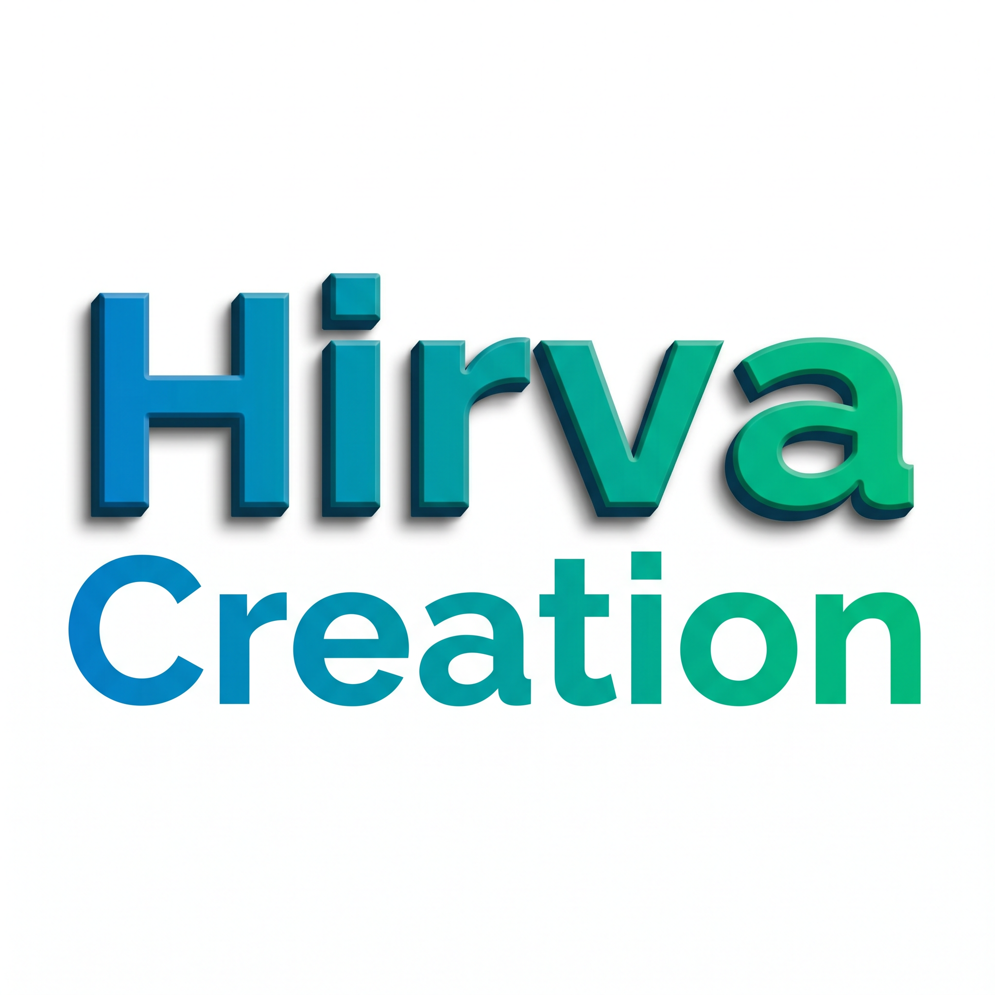 AI Design for The word "creation" has shadows currentlly need to remove shadow keep it as "Hirva" word has color stricly no shadow in "creation" ?