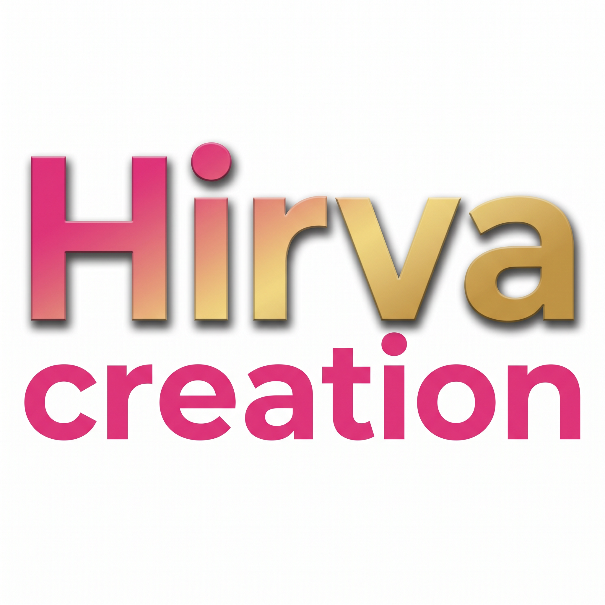 AI Design for The word "creation" has shadows currentlly need to remove shadow keep it as "Hirva" word has color stricly no shadow in "creation" ?