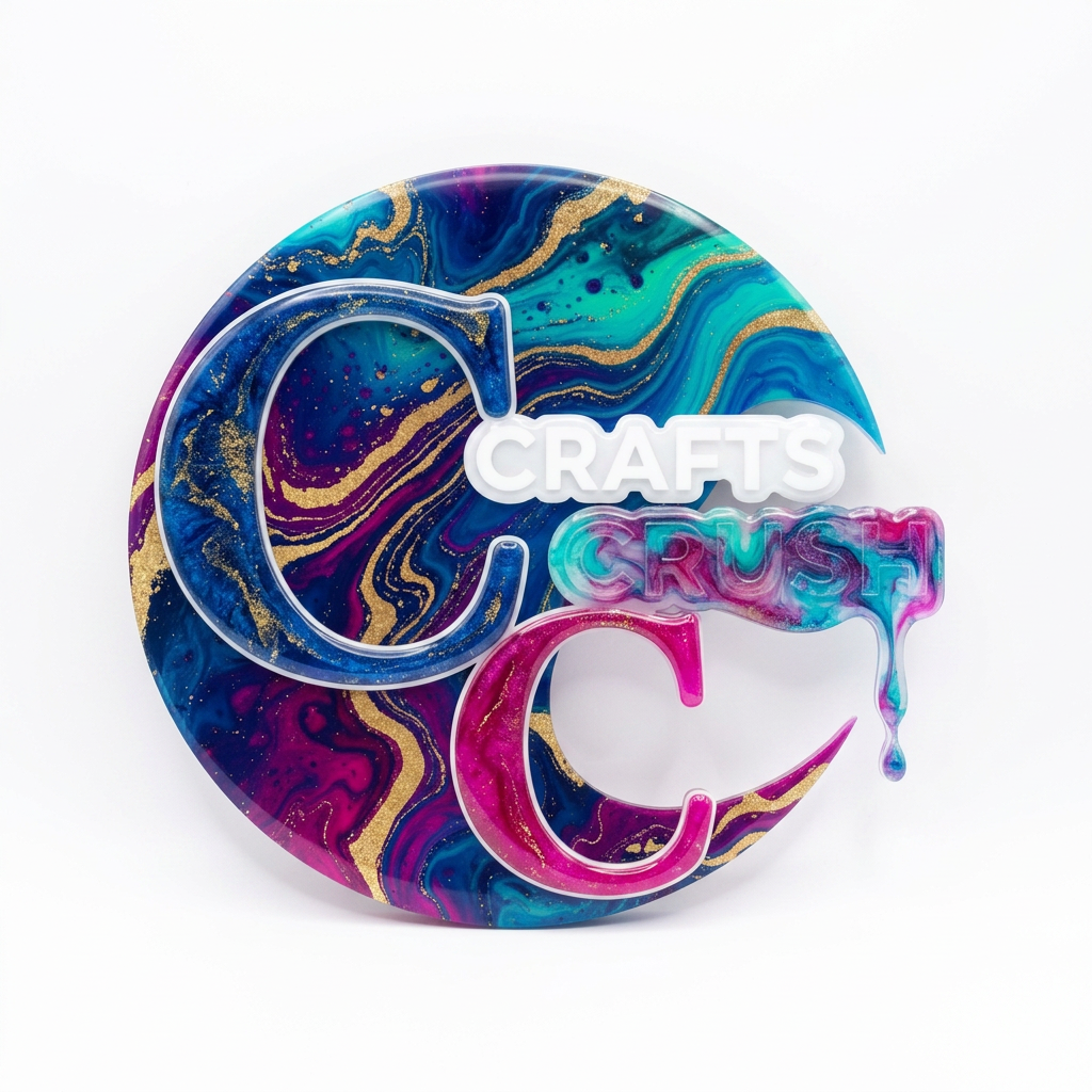 AI Design for create white backgound and names as colorful resin