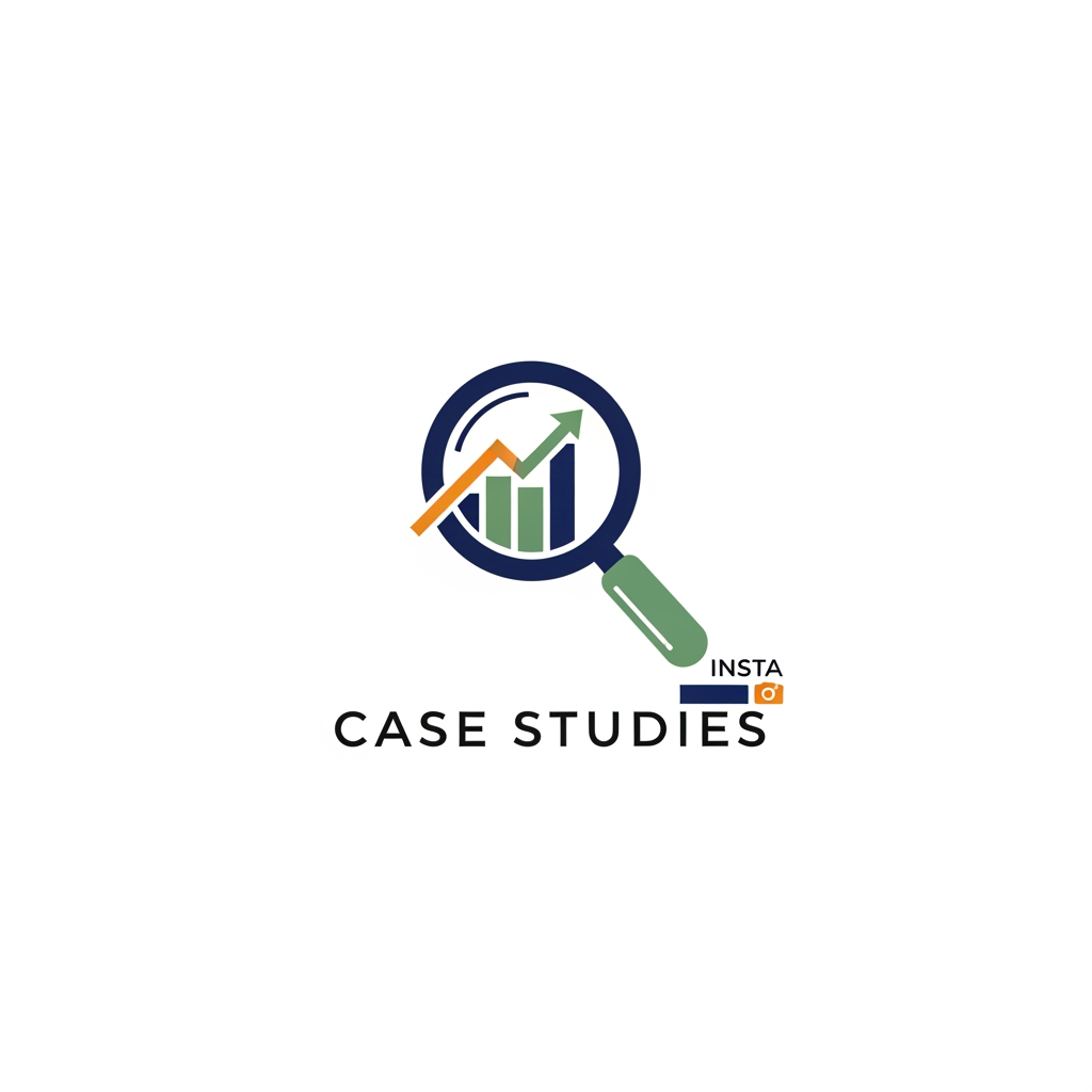 AI Design for i m doing CASE STUDIES ON DIFFERENT COMPANIES ON INSTA I WANT A LOGO FOR MY PROFILE