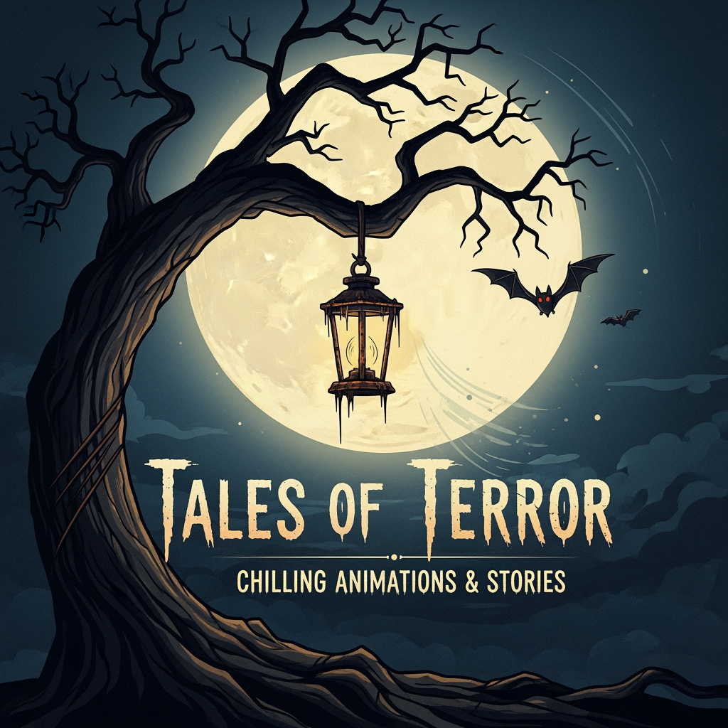AI Design for make a 2d aamination horror story logo for youtube