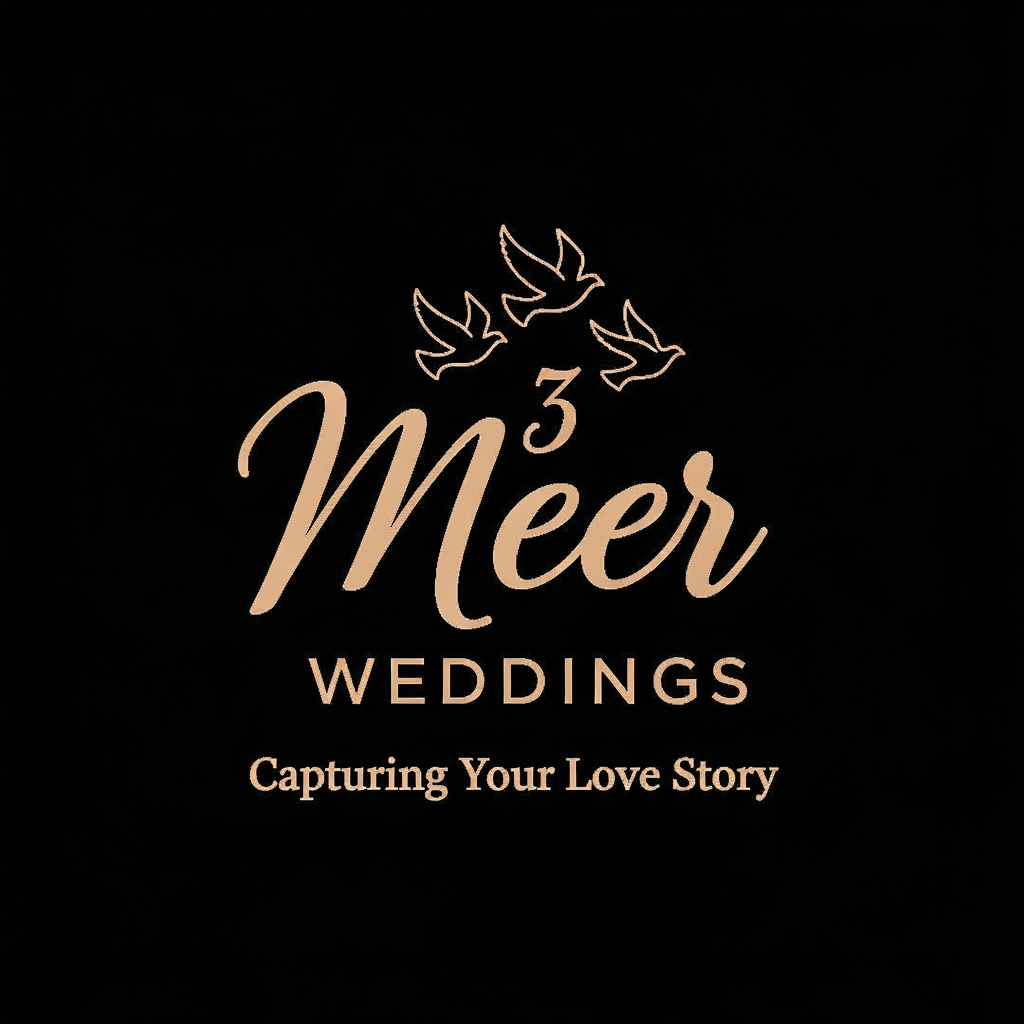 AI Design for i have wedding photography buisness my brand name was meer weddings more 3 pls