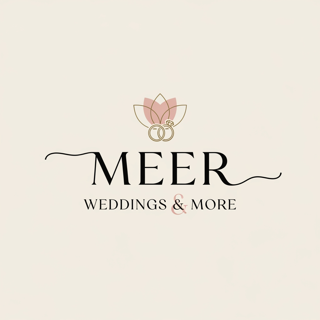 AI Design for i have wedding photography buisness my brand name was meer weddings more 3 pls