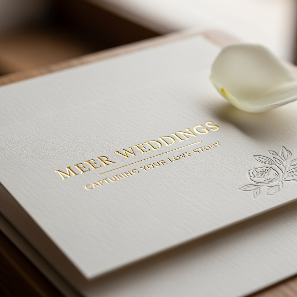 AI Design for i have wedding photography buisness my brand name was meer weddings