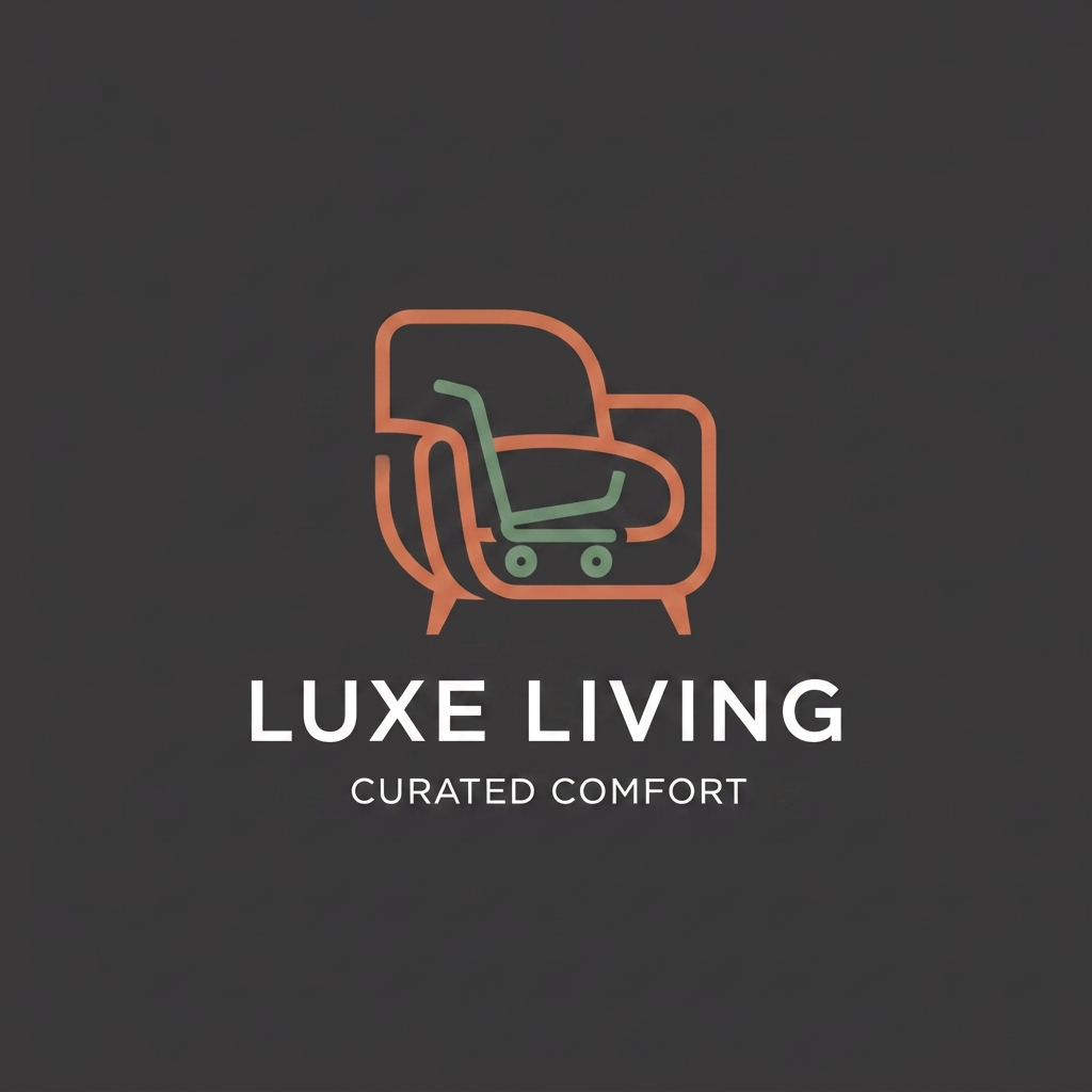 AI Design for give a logo for e-commerce page of furniture text white