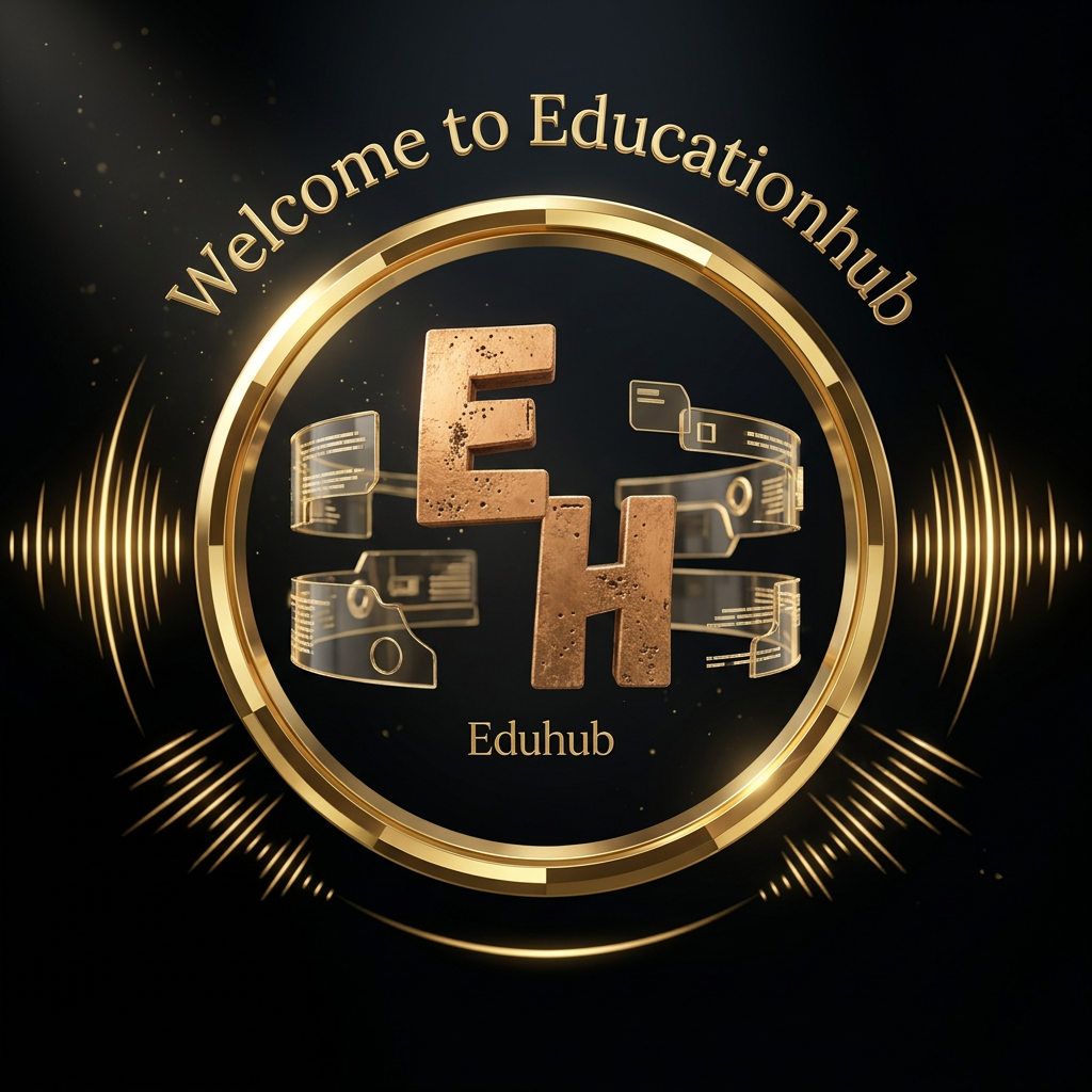 AI Design for create a 3d website entry logo with voice welcome to Educationhub
