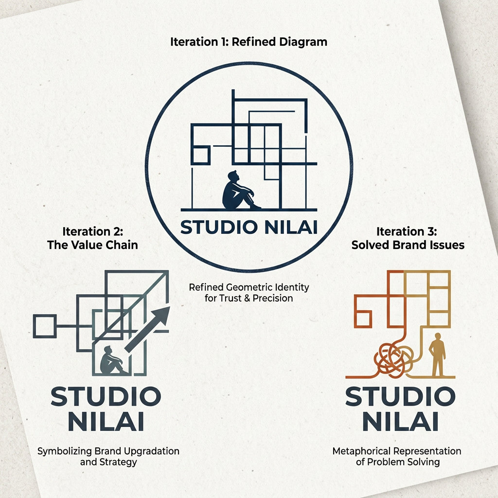 AI Design for I NEED LOGO ITERATIONS FOR STUDIO NILAI A MARKETING AGENCY WHICH AIMS TO SOLVE BRANDING ISSUES AND PROVIDE SOCIAL MEDIA AND DESIGN HELP TO ALL SORTS OF BRANDS